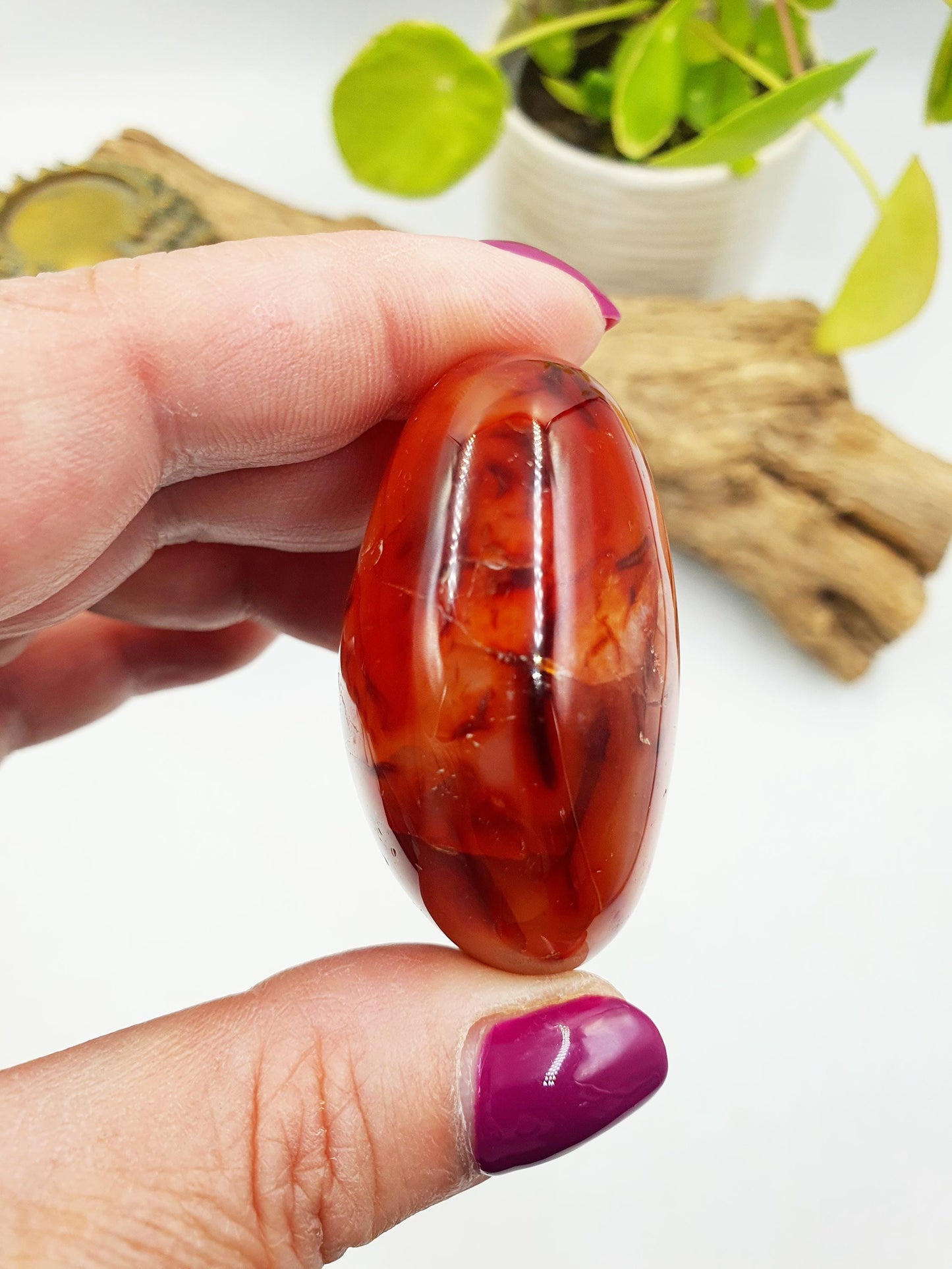 Beautiful Carnelian Palm / Carnelian Palm Stone / Carnelian Pocket Stone / Meditation Palm / Reiki Crystal Palm - 80g