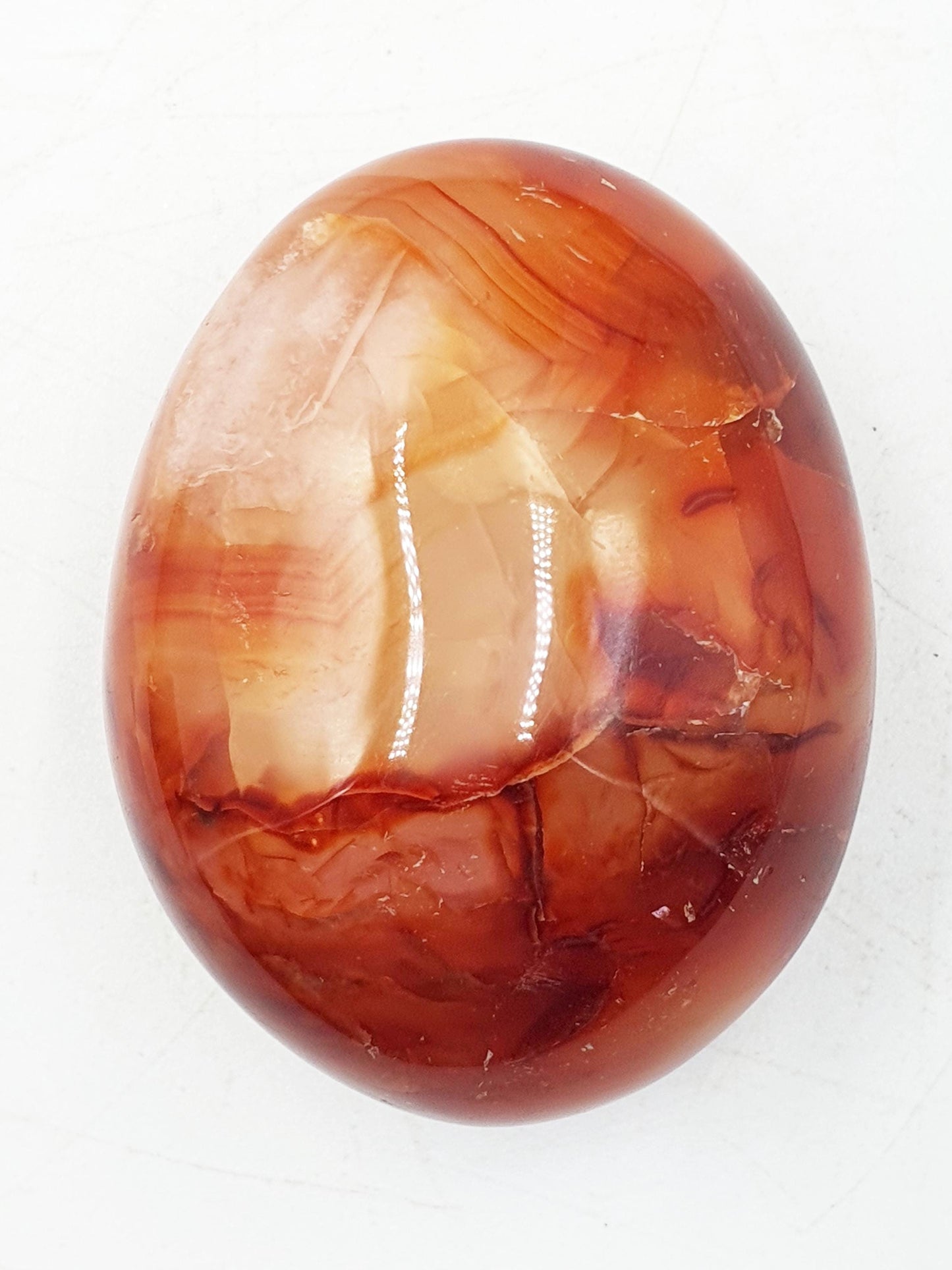 Beautiful Carnelian Palm / Carnelian Palm Stone / Carnelian Pocket Stone / Meditation Palm / Reiki Crystal Palm - 80g