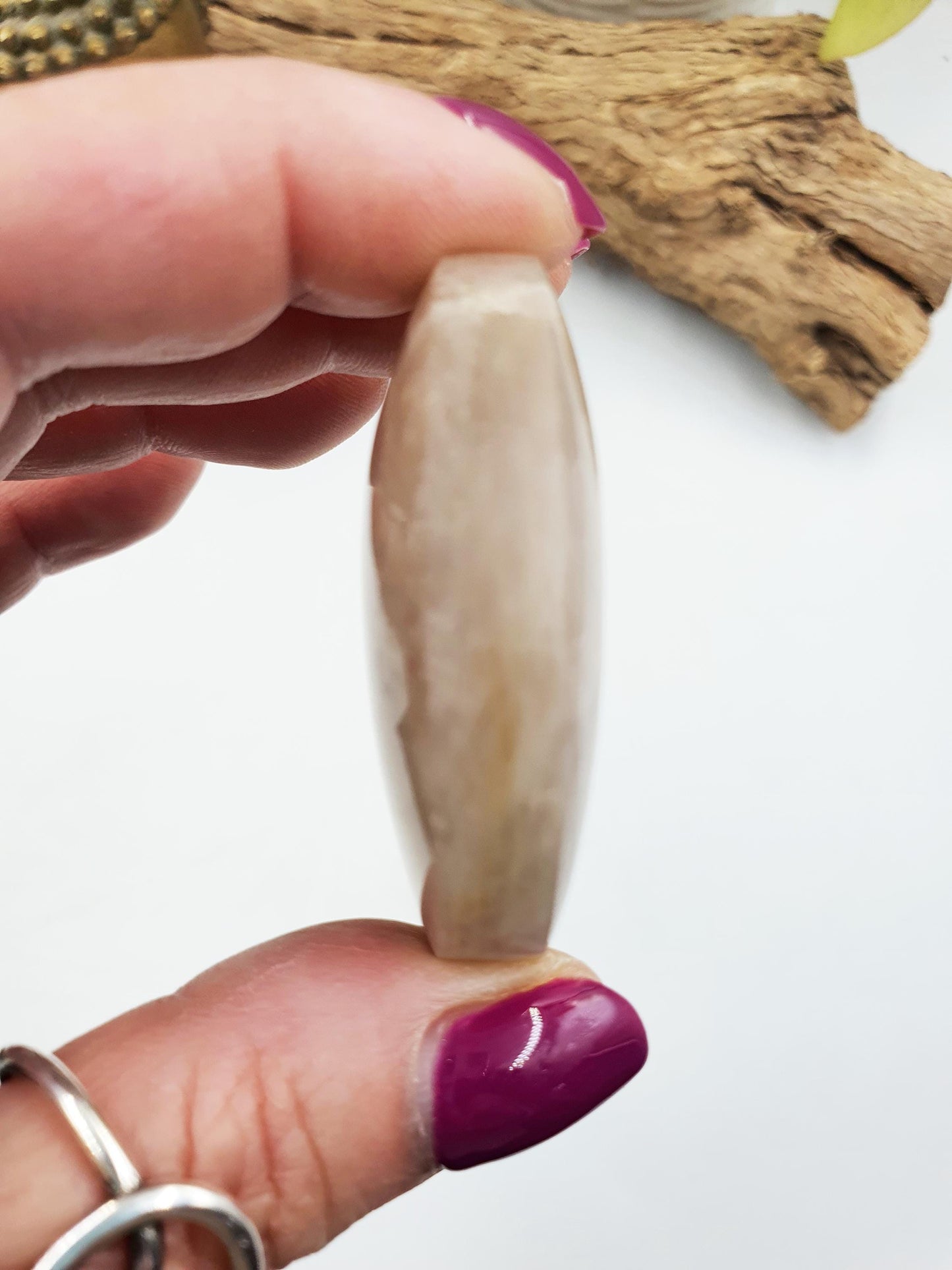 Beautiful Flashy Blue Moonstone and Sunstone Palm / Sunstone and Moonstone Palm Stone / Reiki Crystal / Meditation Palm - 50g