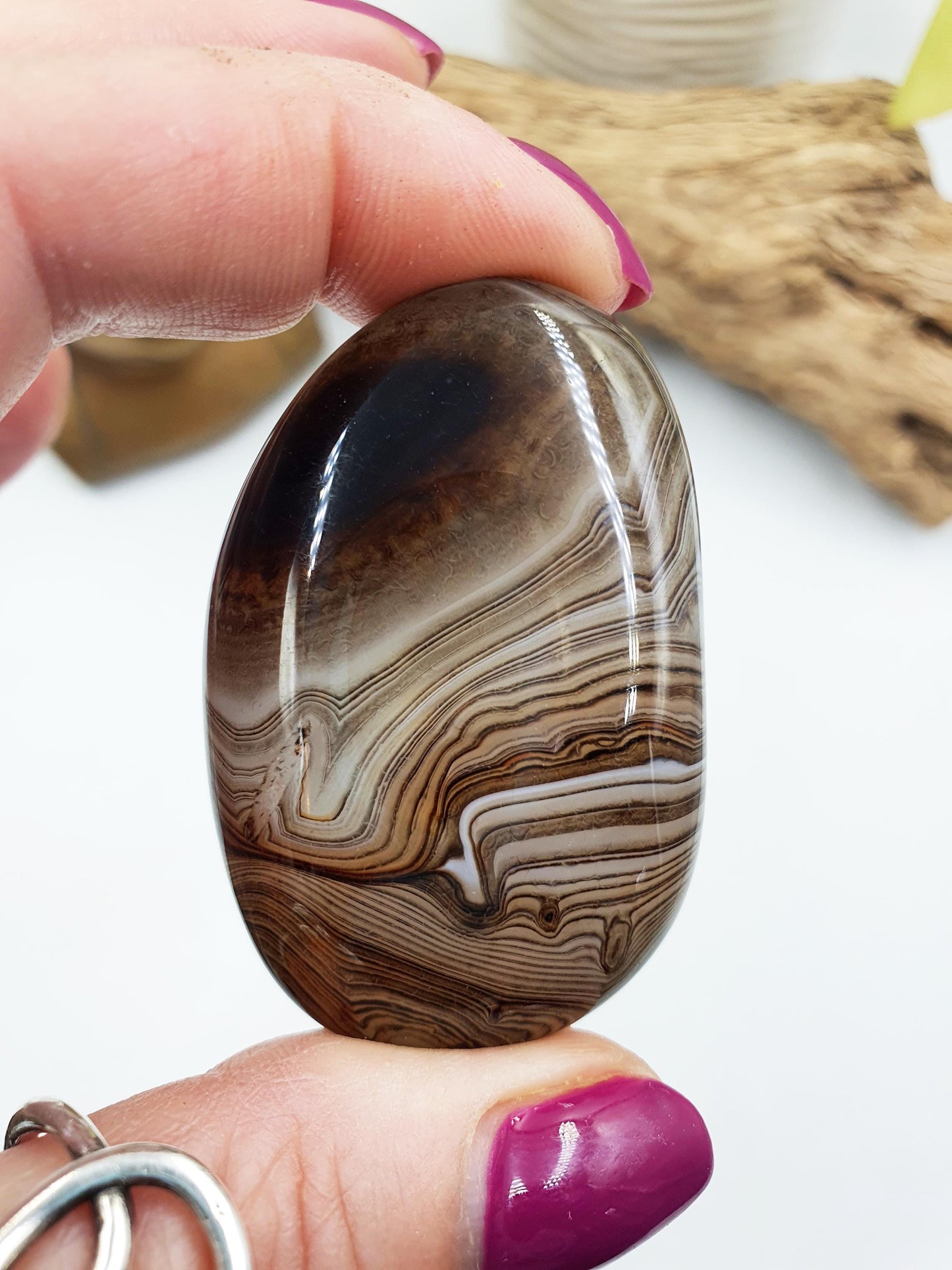 Beautiful Sardonyx Palm / Sardonyx Palm Stone / Healing Palm / Meditation Palm / Reiki Crystal Palm - 50g