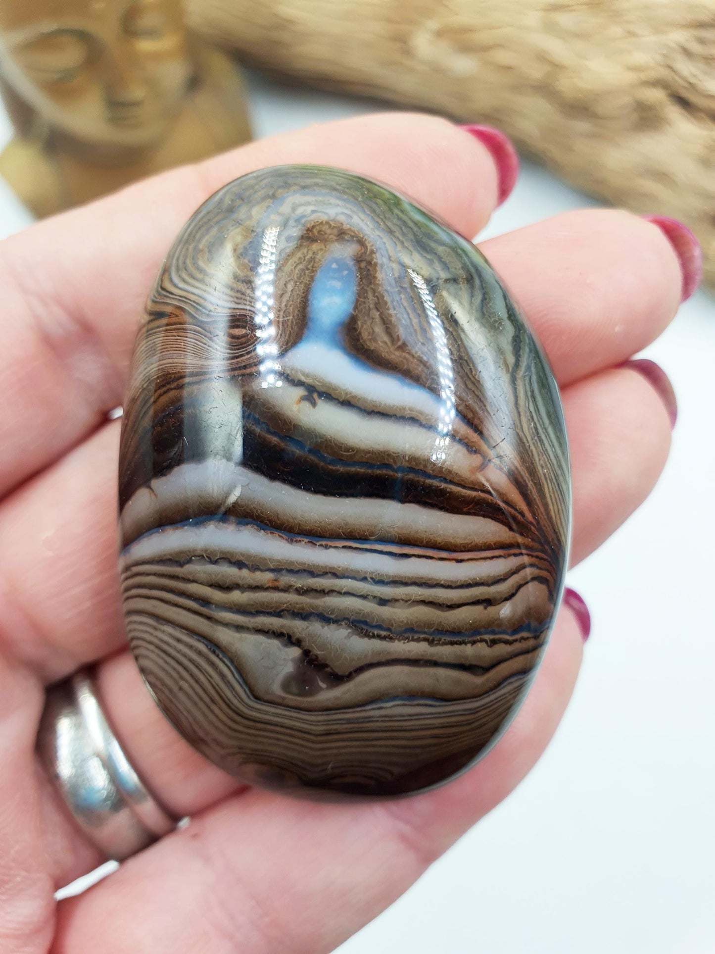 Beautiful Sardonyx Palm / Sardonyx Palm Stone / Healing Palm / Meditation Palm / Reiki Crystal Palm - 50g