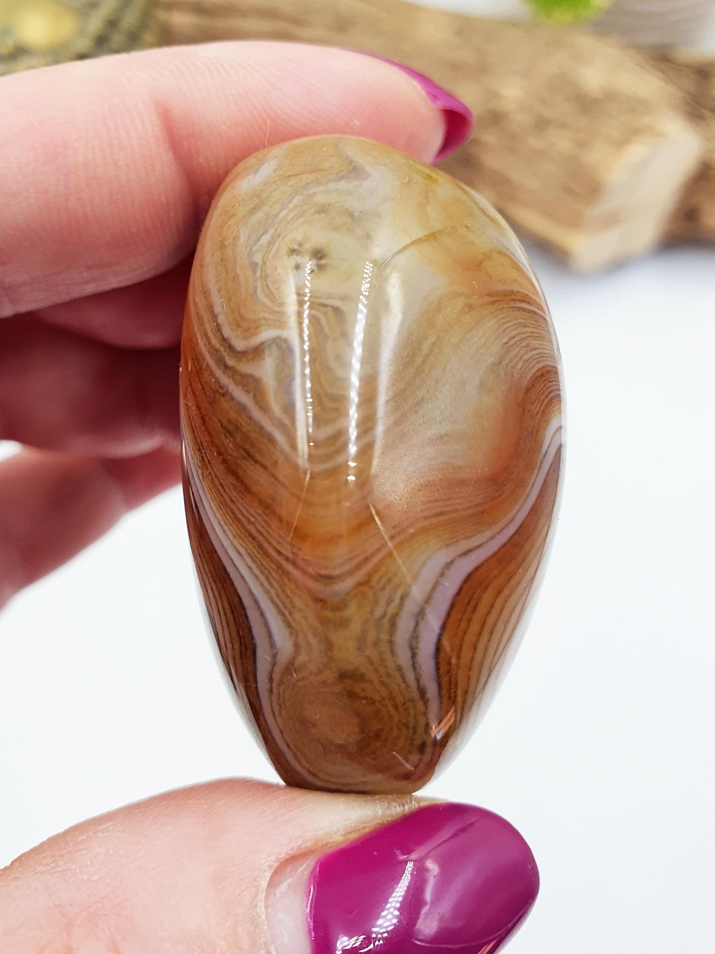 Sardonyx Palm Stone - Strength & Protection Healing - 65g