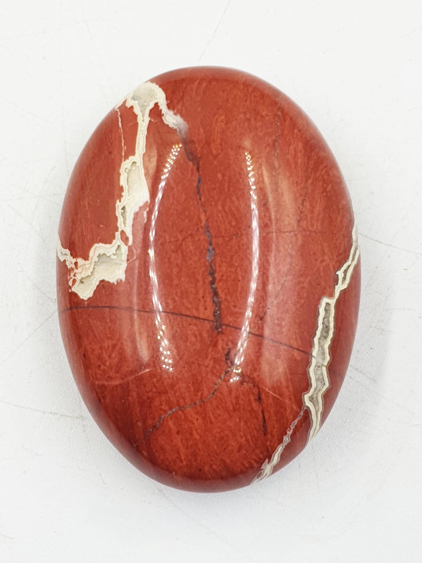 Red Jasper Palm Stone - Grounding & Strength Root Chakra Crystal - 90g