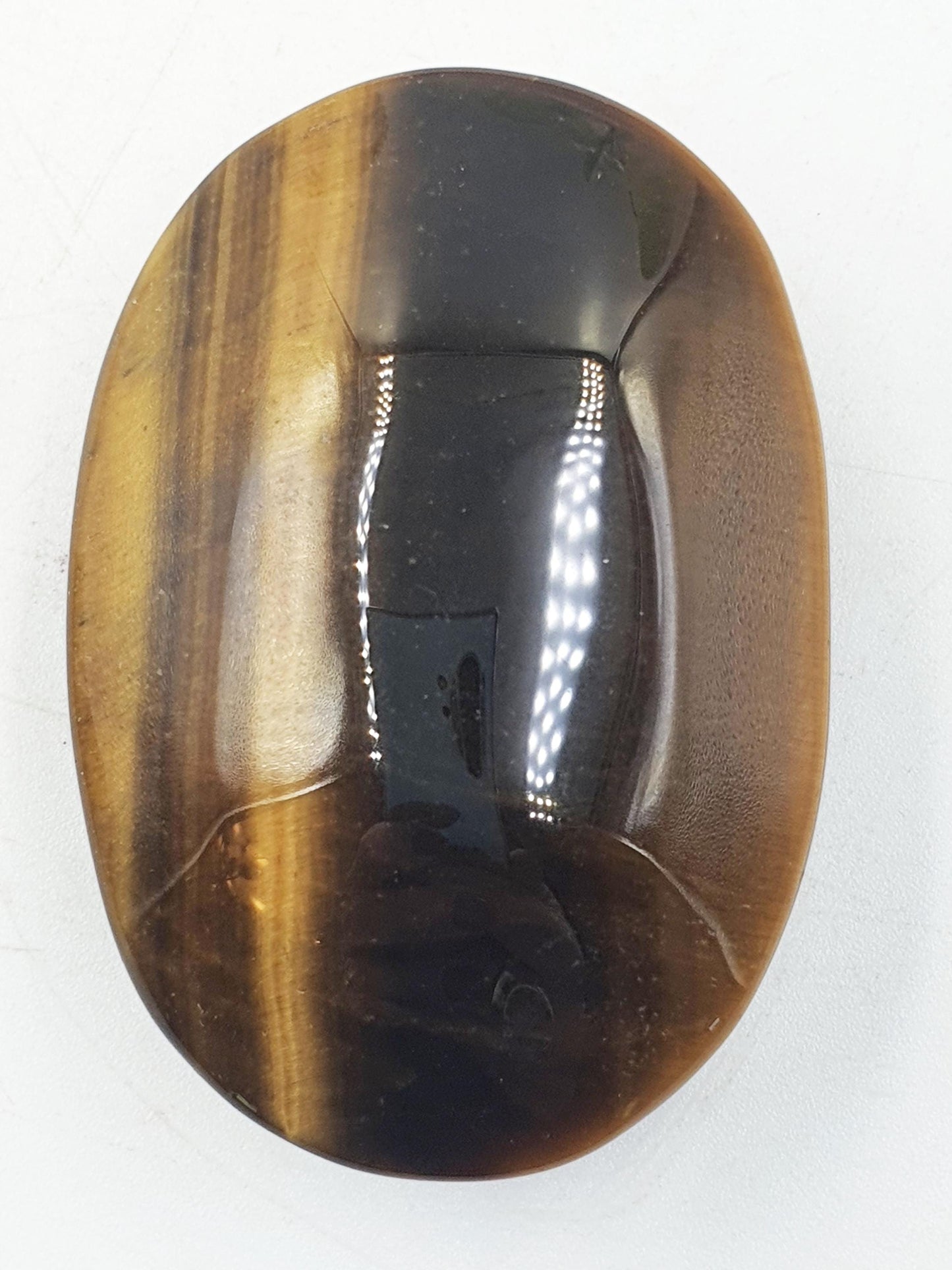 High Grade Yellow Tigers Eye Palm Stone - Protection & Courage Crystal - 70g