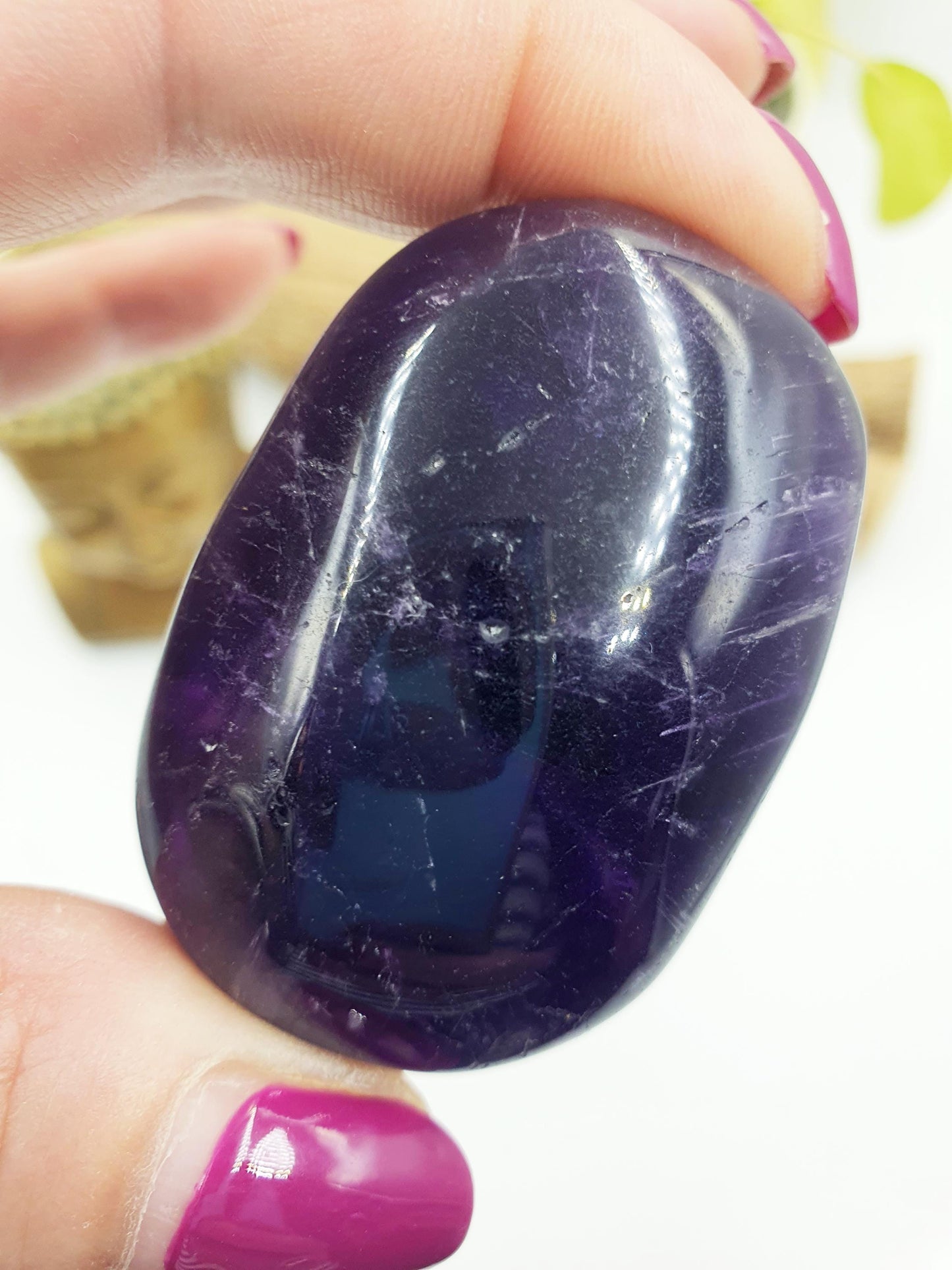 Amethyst Palm Stone - Calming & Spiritual Healing Crystal - 75g