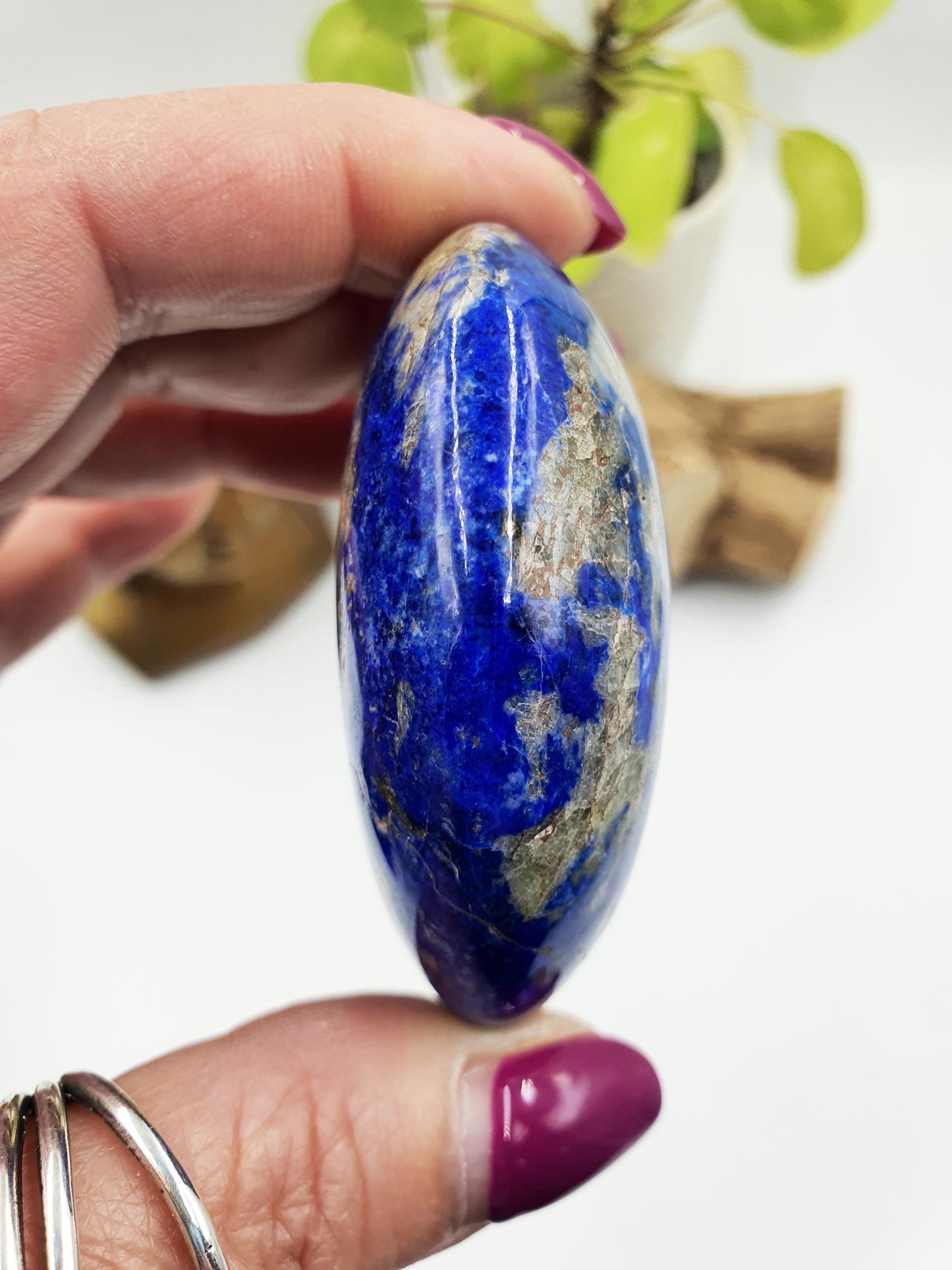 Lapis Lazuli Palm Stone - Wisdom & Truth Third Eye Chakra Crystal - 125g