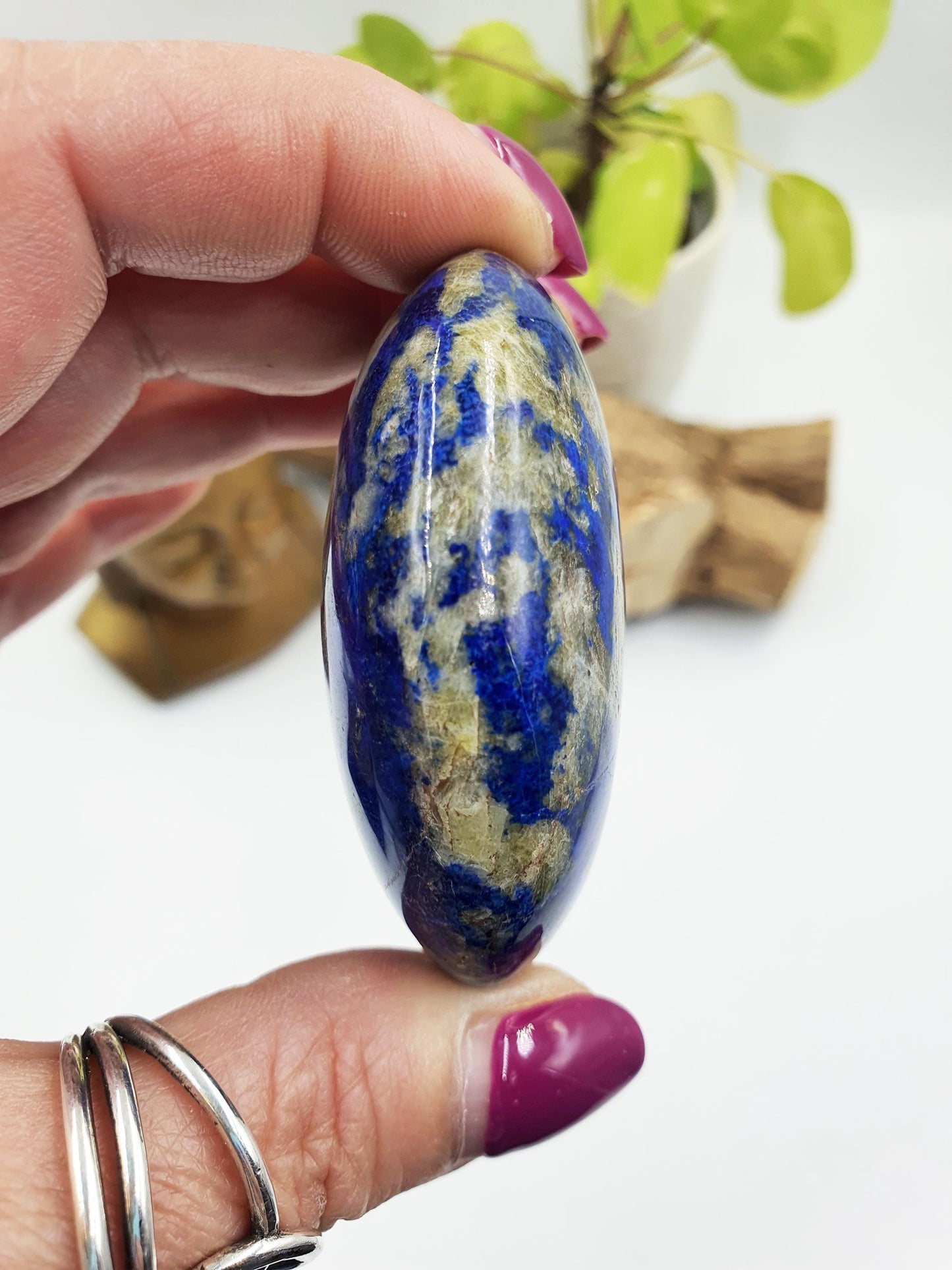 Lapis Lazuli Palm Stone - Wisdom & Truth Third Eye Chakra Crystal - 125g