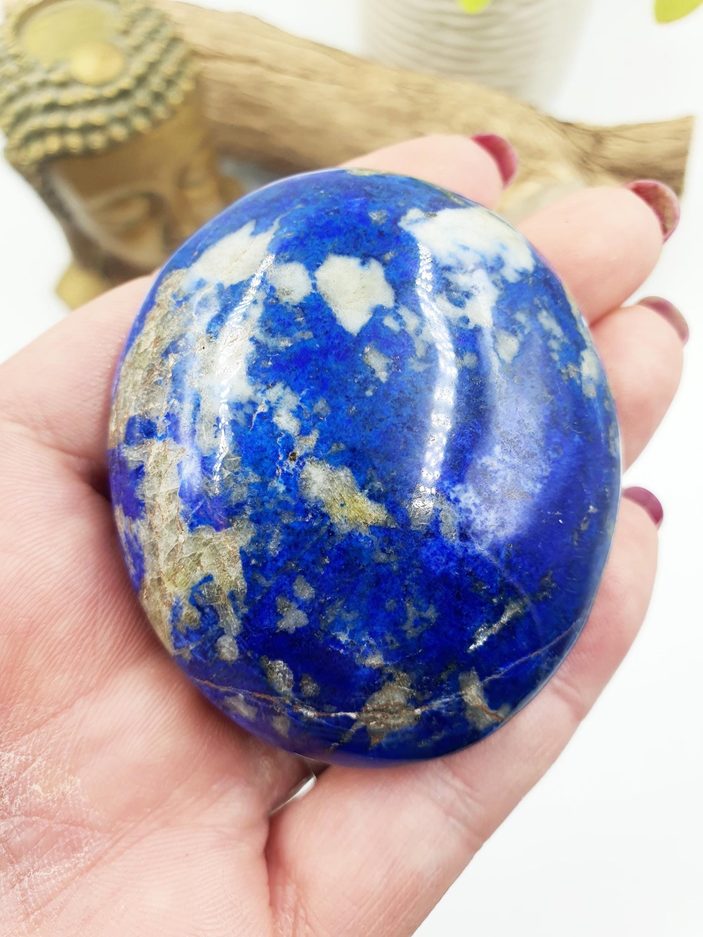 Lapis Lazuli Palm Stone - Wisdom & Truth Third Eye Chakra Crystal - 125g