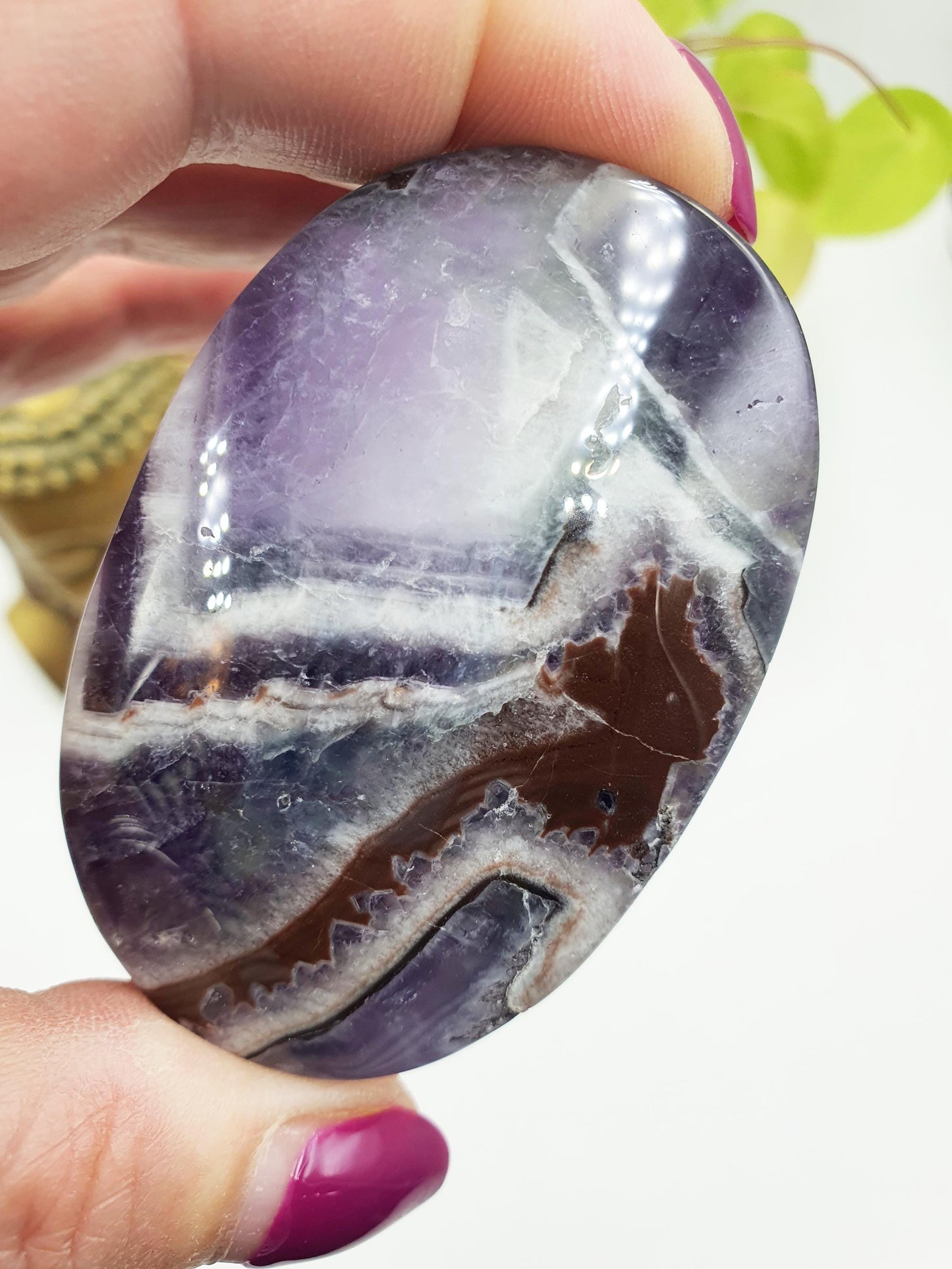 Dream Amethyst Palm Stone - Intuition & Spiritual Protection Crystal - 110g