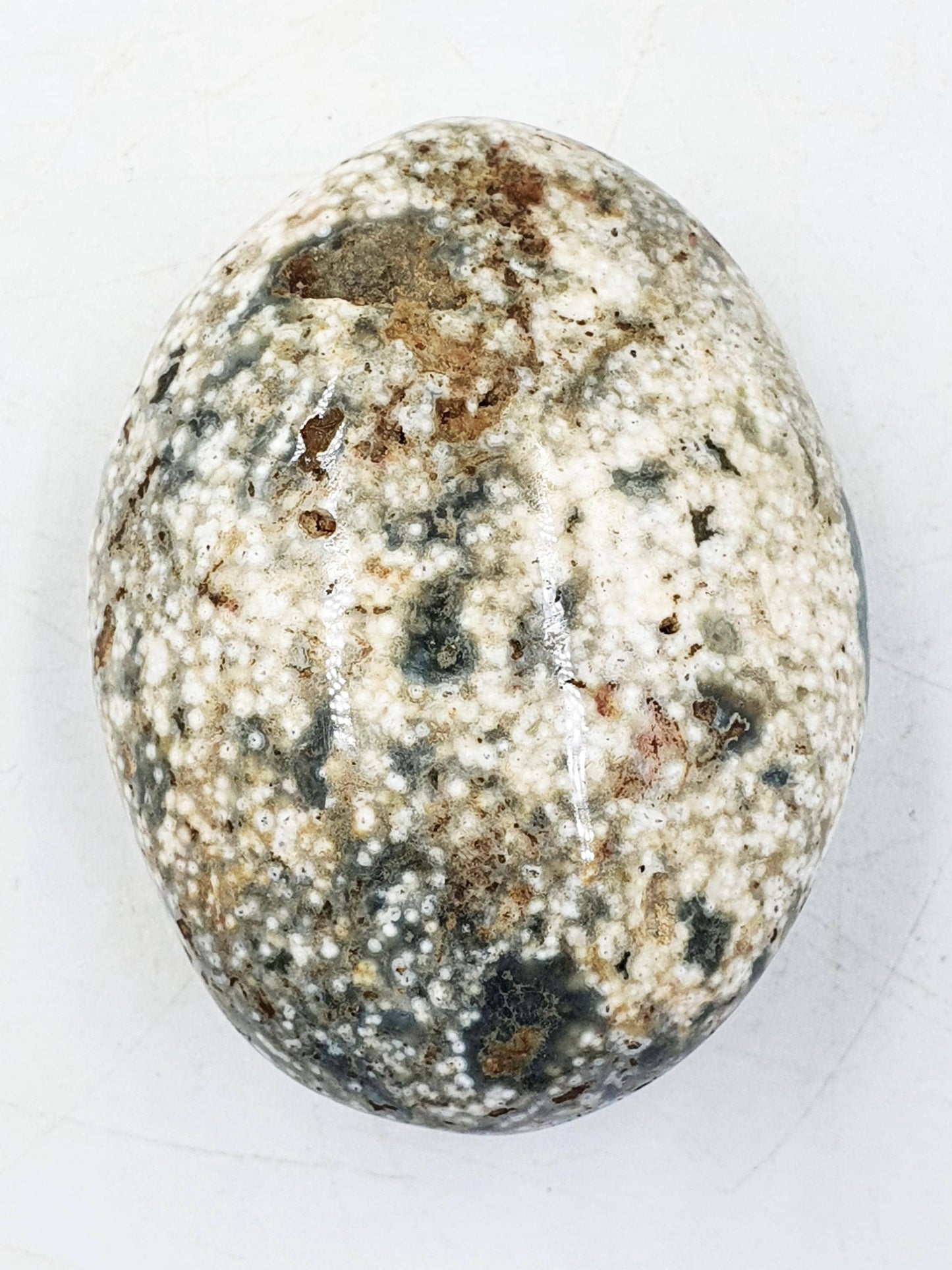 Ocean Jasper Palm with Natural Pockets - Joy & Renewal Healing Crystal - 85g