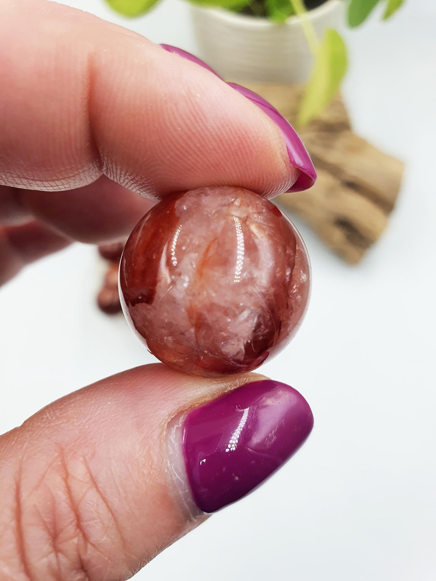 Fire Quartz Mini Spheres - Hematoid Quartz Healing Crystals - Various Sizes
