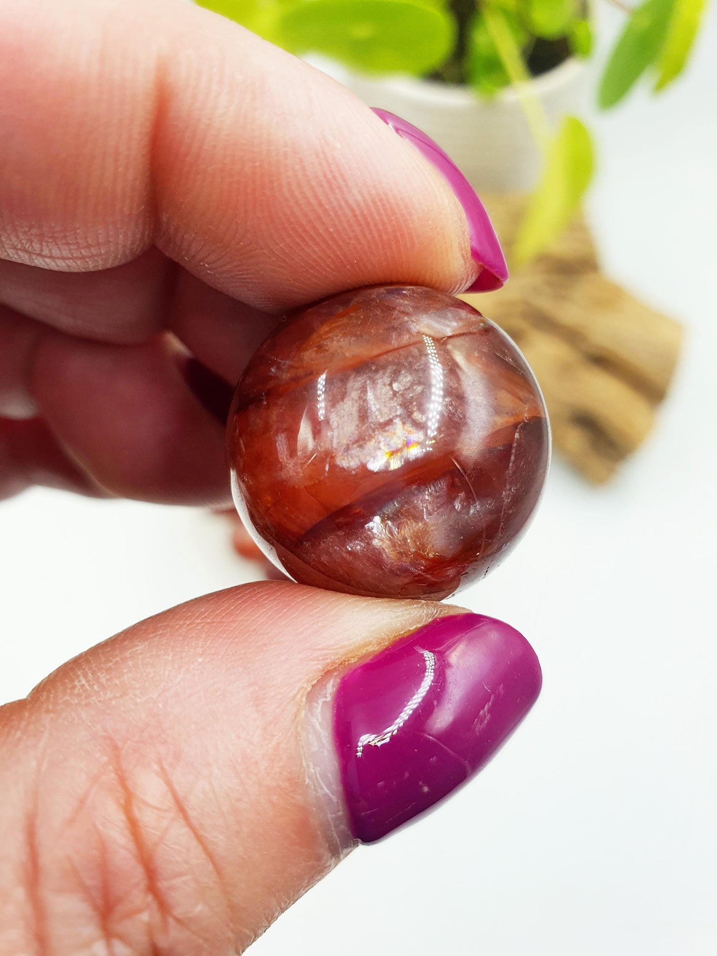 Fire Quartz Mini Spheres - Hematoid Quartz Healing Crystals - Various Sizes