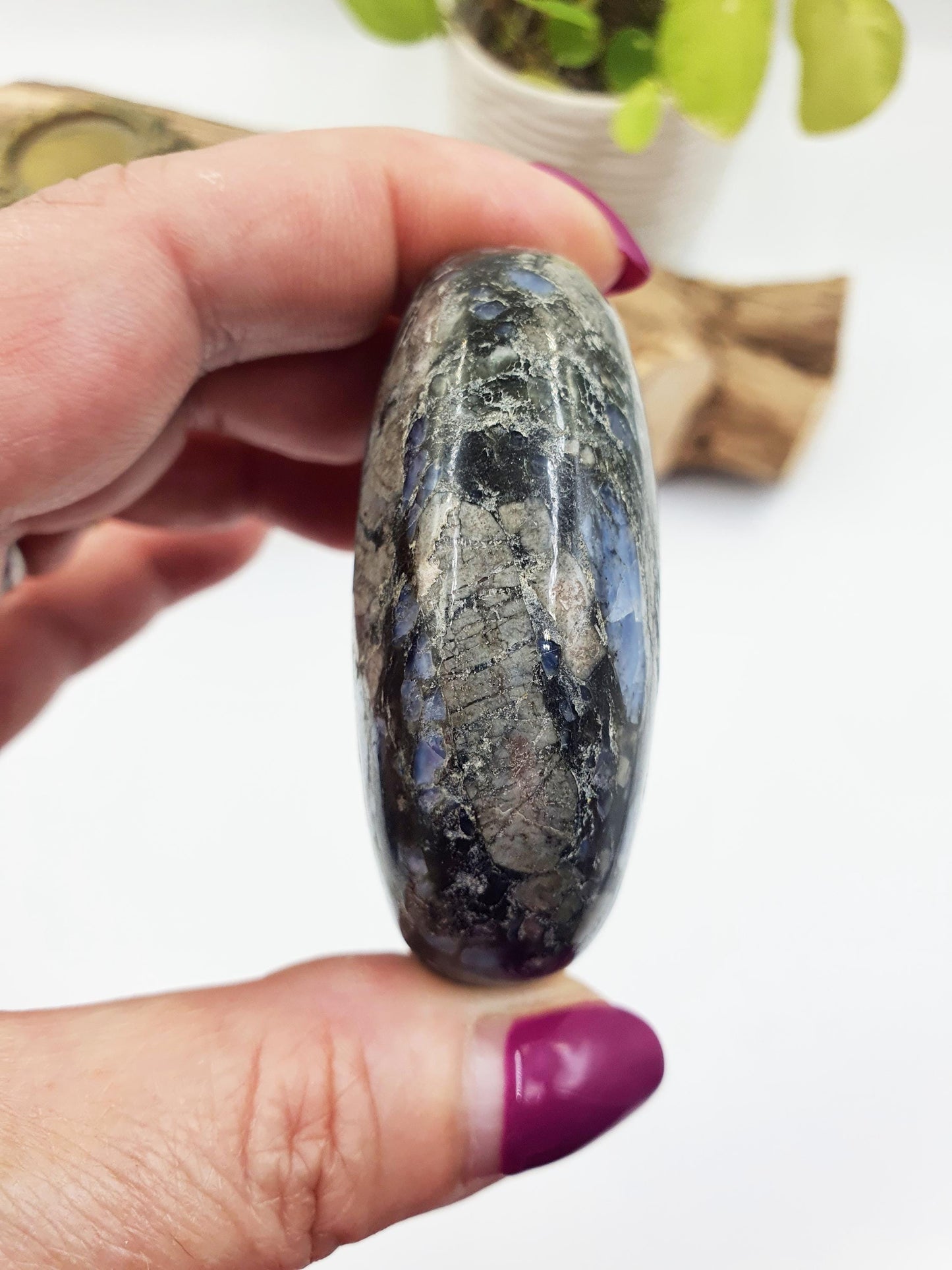 Que Sera (Llanite) Palm Stone - Uplifting & High Vibration Healing Crystal - 100g