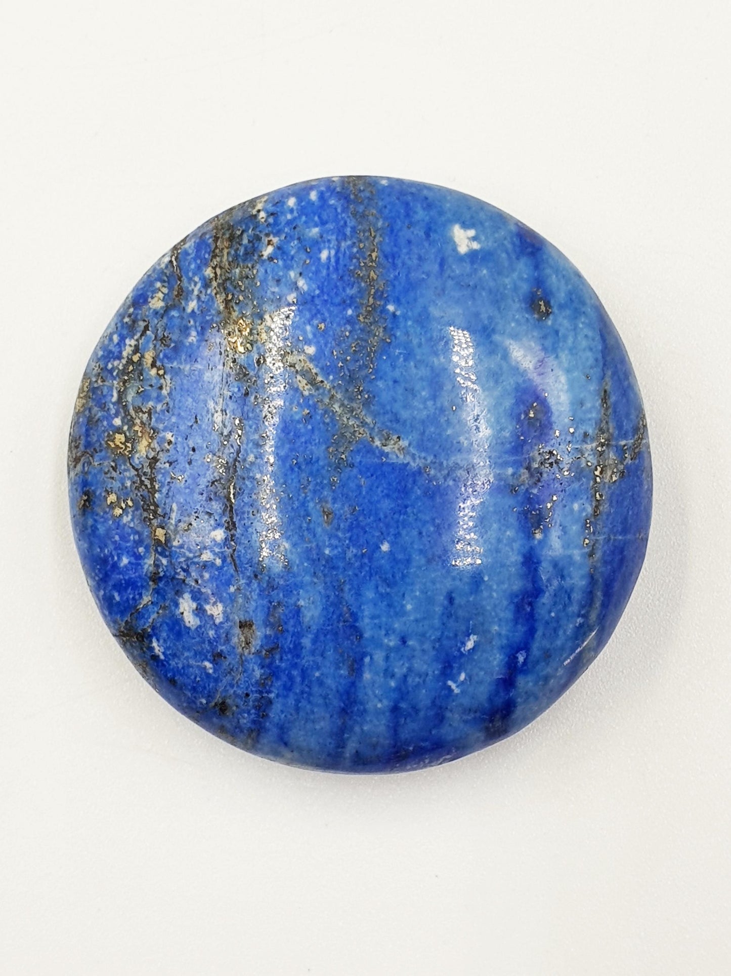 Round Lapis Lazuli Palm Stone - Wisdom & Truth Third Eye Chakra Crystal - 45g