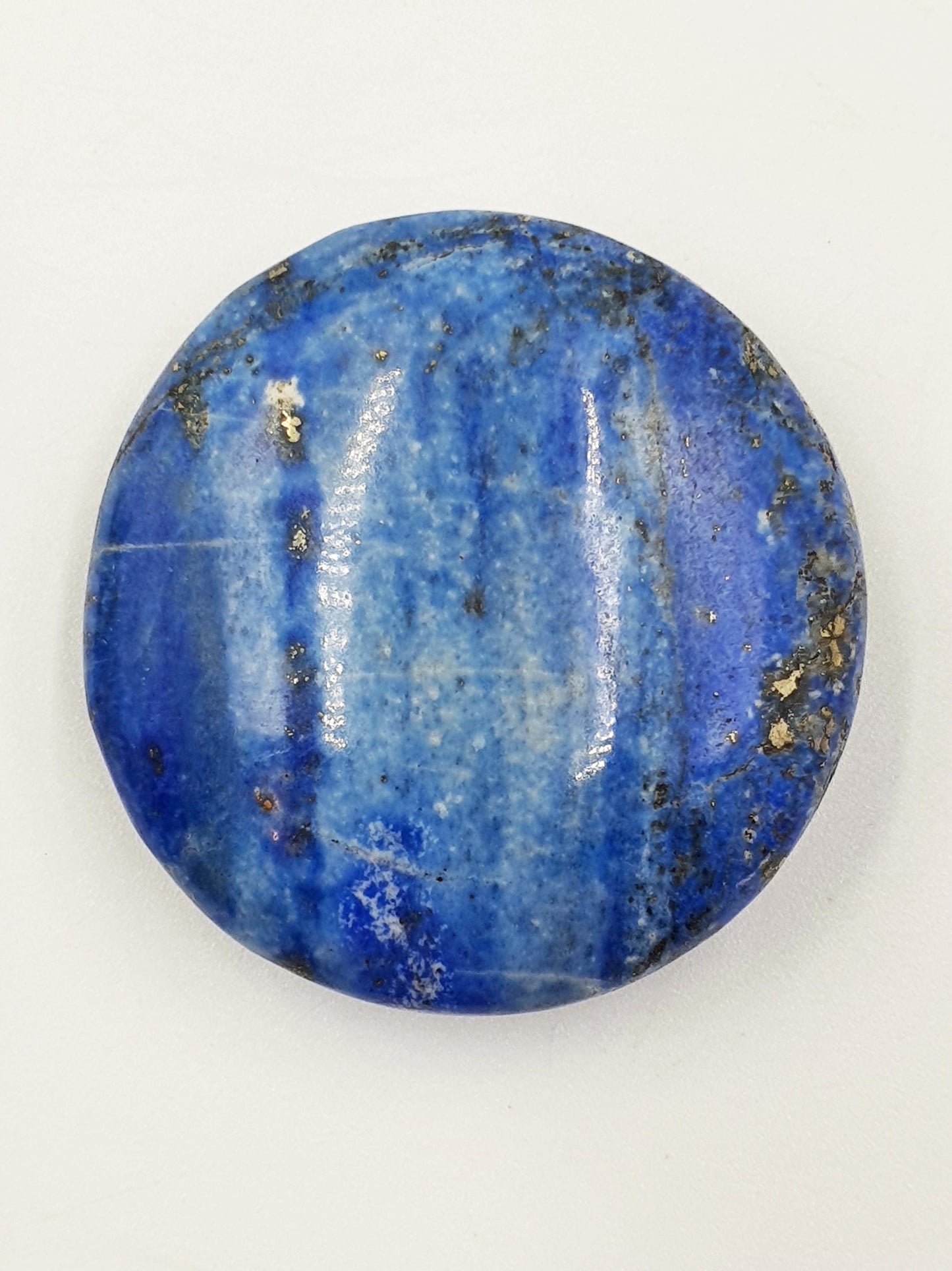 Round Lapis Lazuli Palm Stone - Wisdom & Truth Third Eye Chakra Crystal - 45g