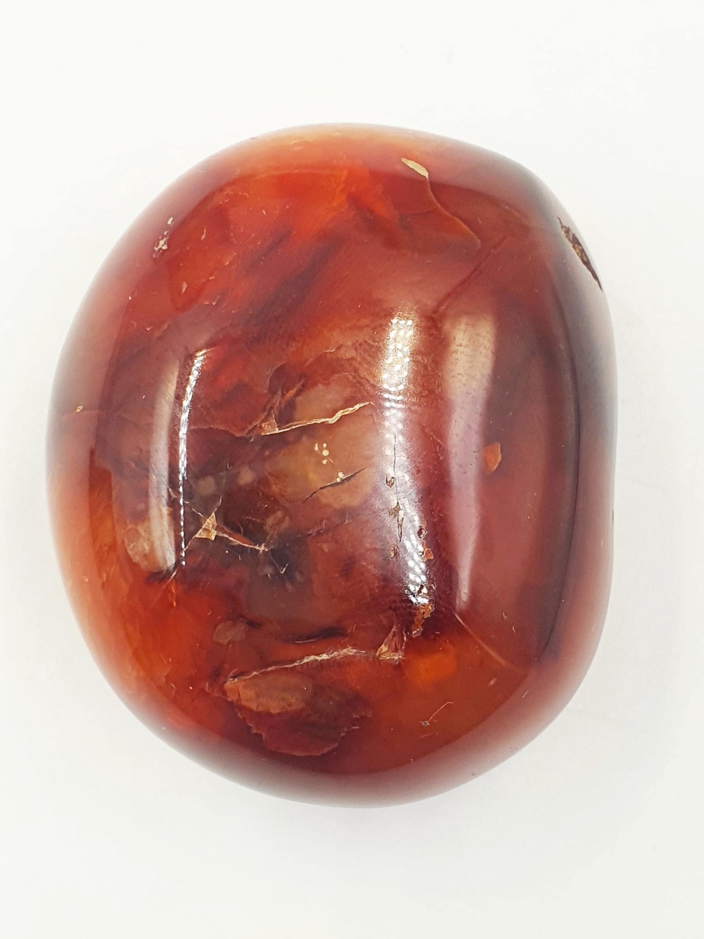 Carnelian Palm Stone - Vitality & Creativity Healing Crystal - 110g