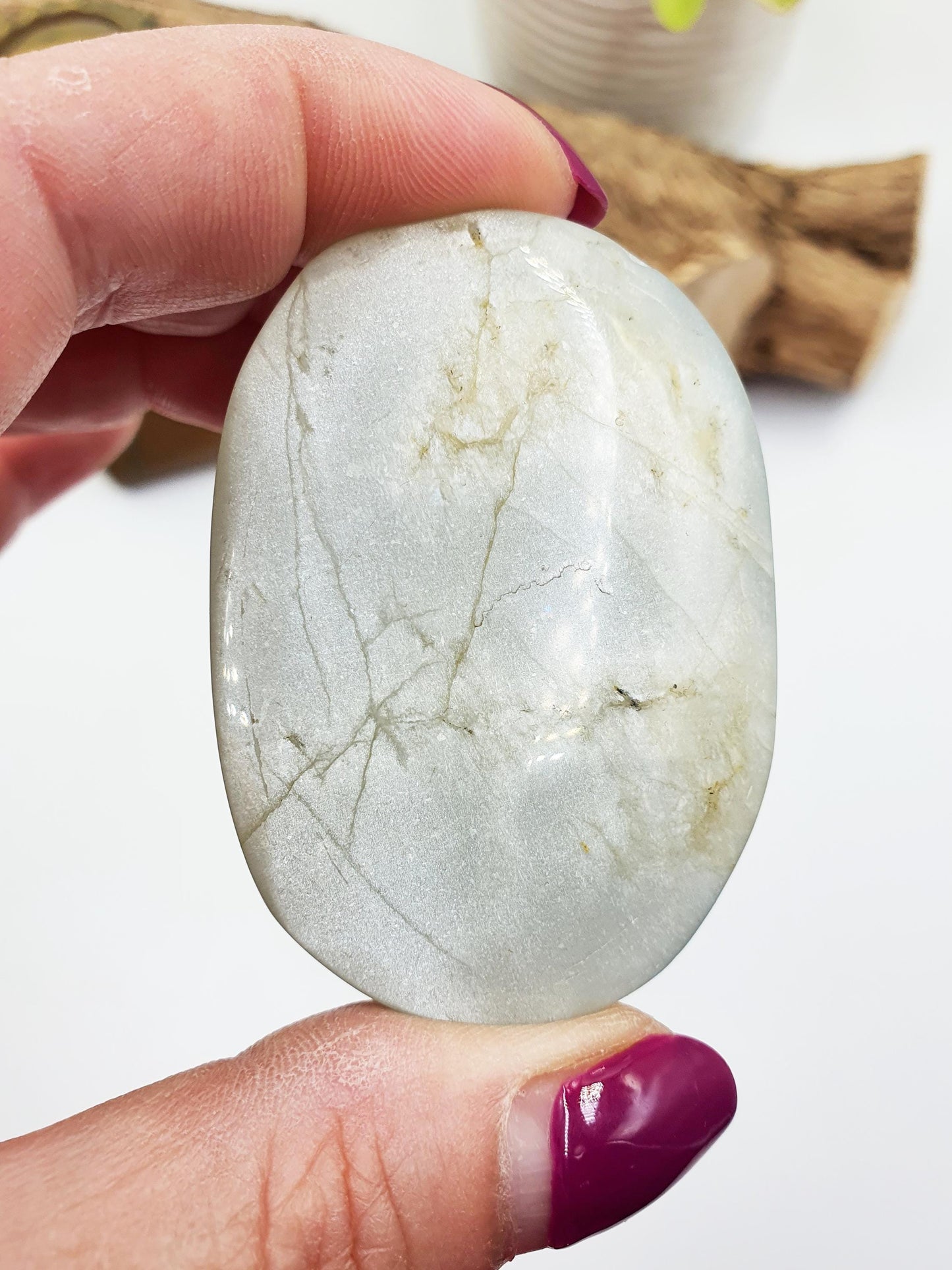 Green Moonstone Palm - Heart Chakra & Emotional Balance Healing Crystal - 60g