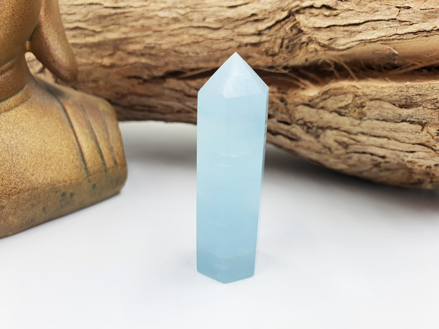 Little Aquamarine Tower - Calming & Communication Throat Chakra Healing Crystal Point - 25g