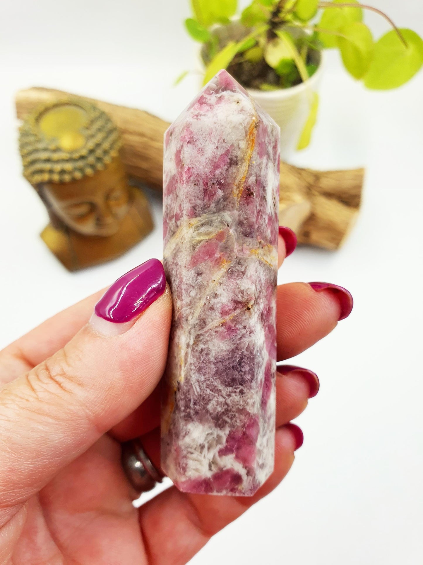 Plum Tourmaline Tower - Emotional Healing & Spiritual Growth Crystal Point - 85g