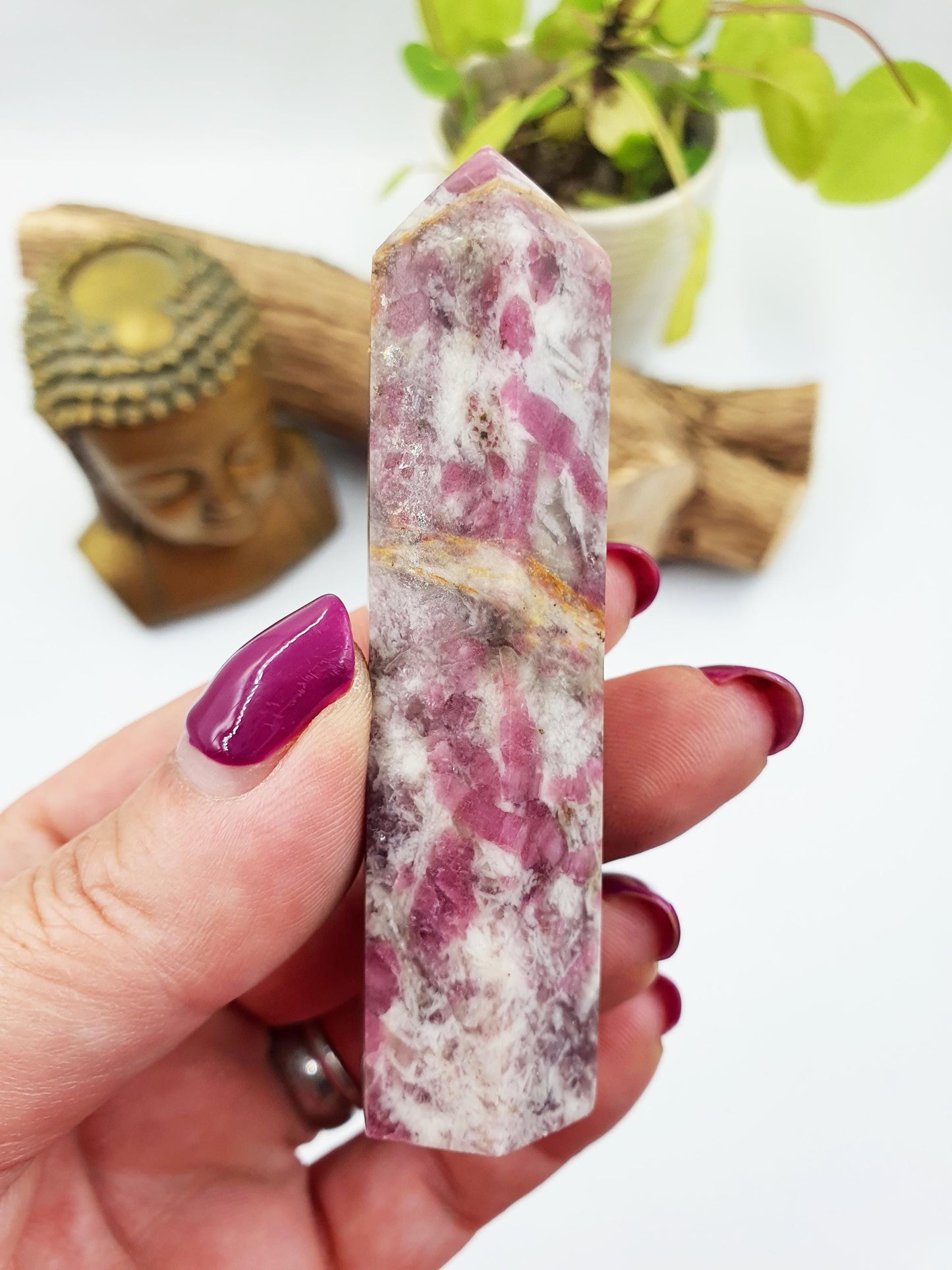 Plum Tourmaline Tower - Emotional Healing & Spiritual Growth Crystal Point - 85g