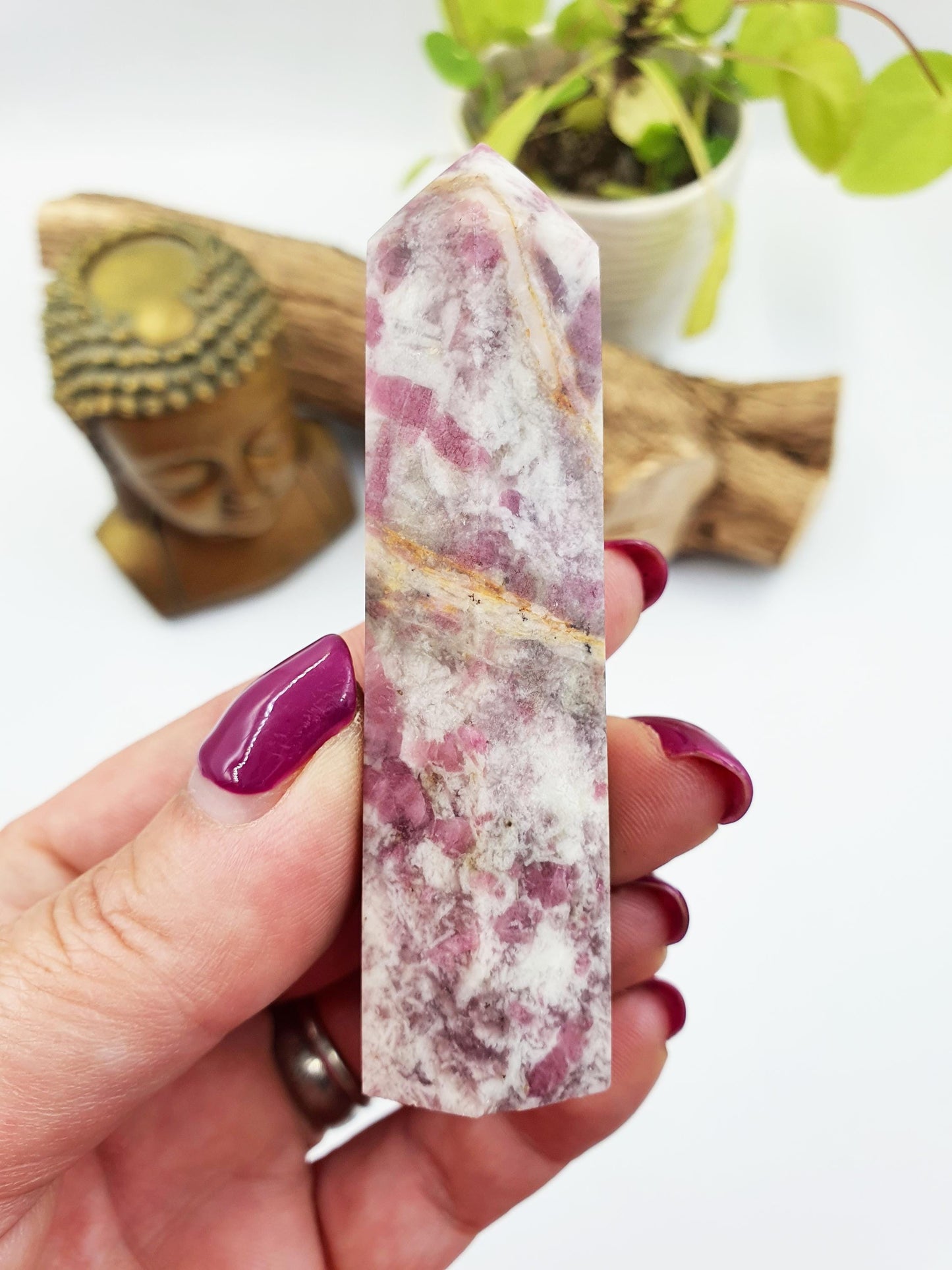 Plum Tourmaline Tower - Emotional Healing & Spiritual Growth Crystal Point - 85g