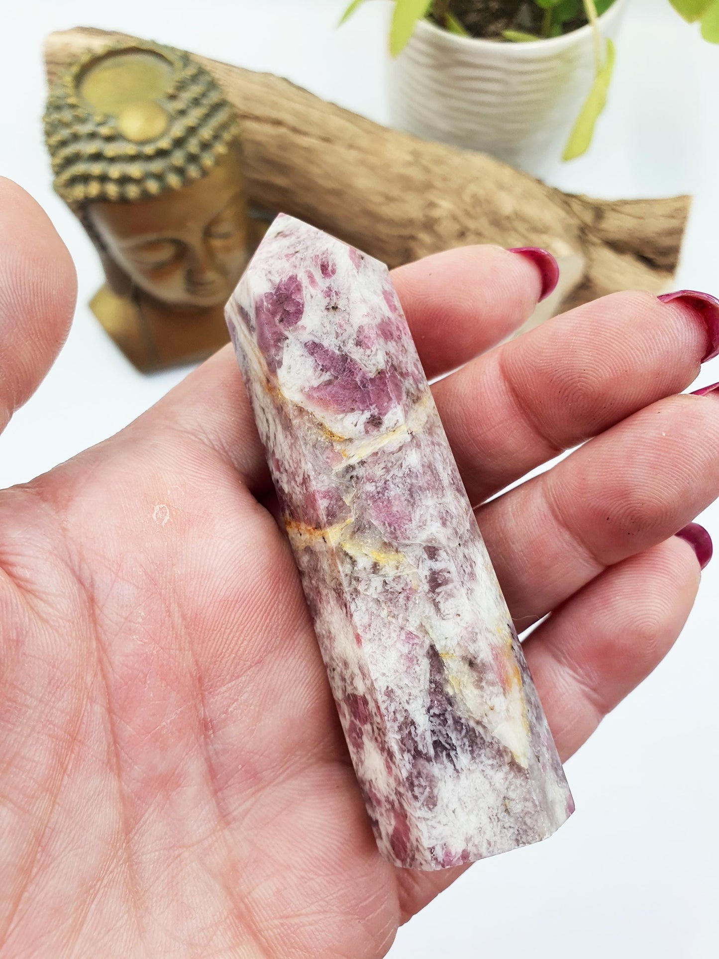 Plum Tourmaline Tower - Emotional Healing & Spiritual Growth Crystal Point - 85g