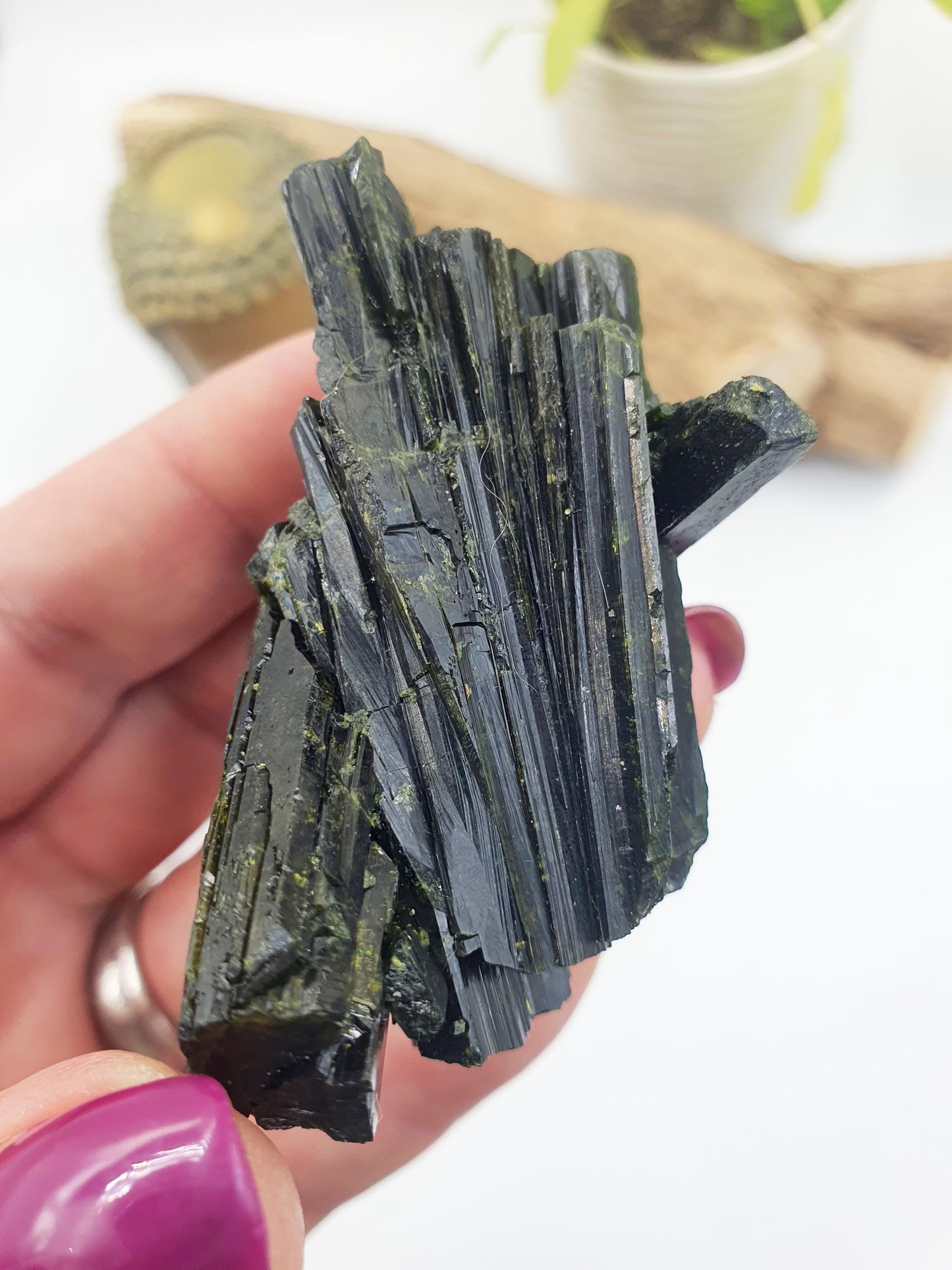 Raw Epidote Crystal Specimen - Growth & Transformation Healing Crystal - 55g