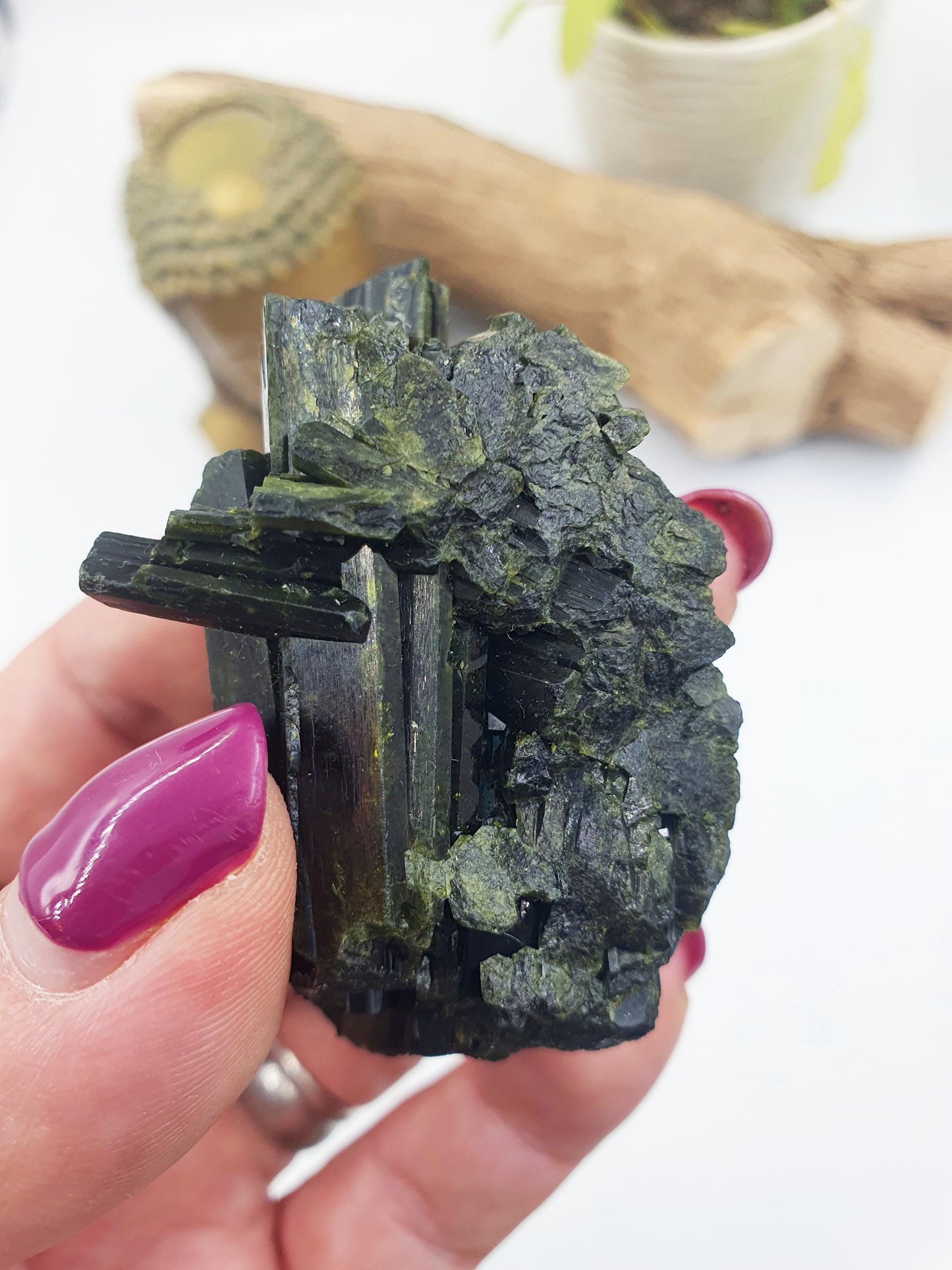 Raw Epidote Crystal Specimen - Growth & Transformation Healing Crystal - 55g