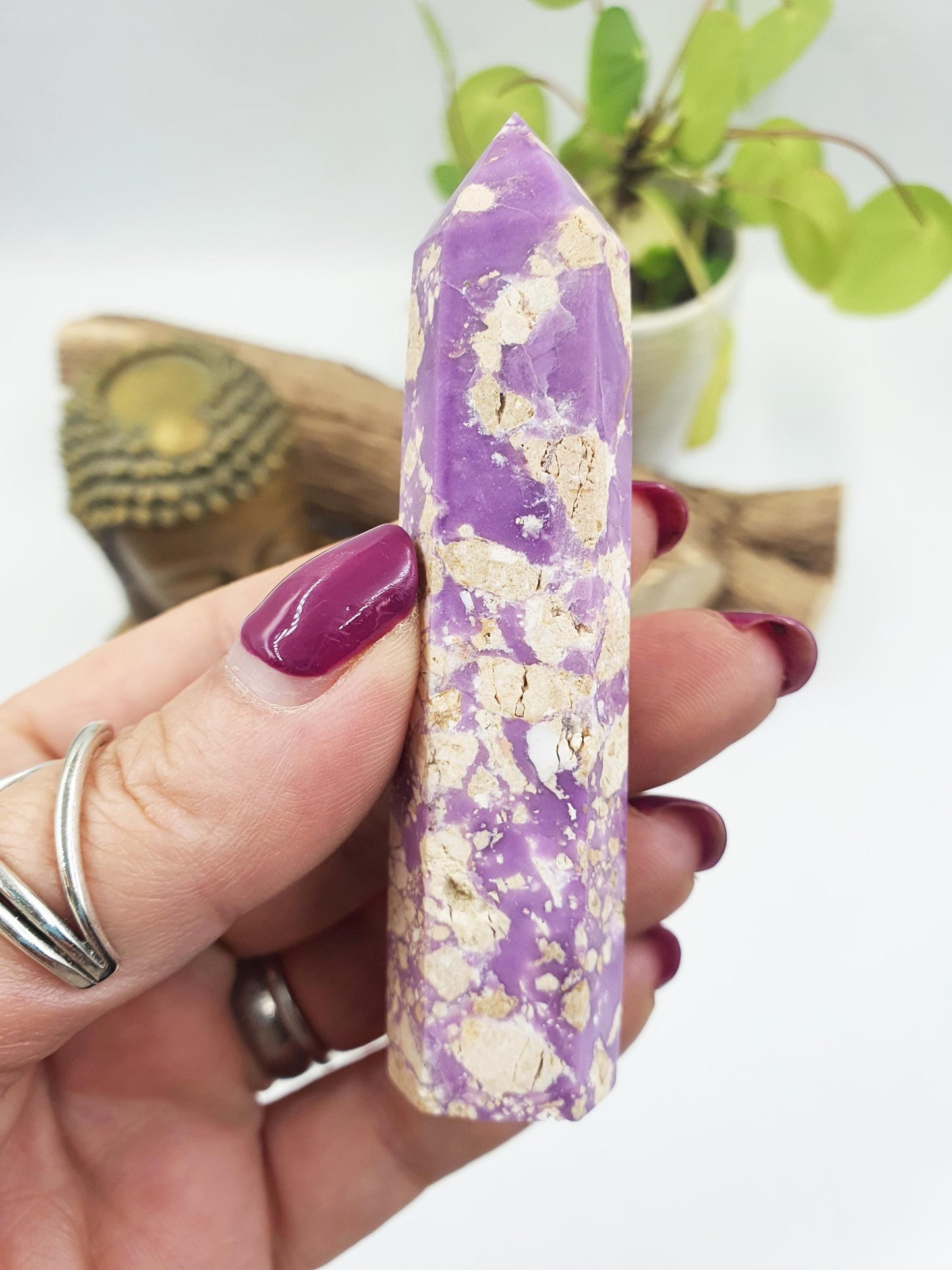 Phosphosiderite Tower - Rare Calming & Spiritual Healing Crystal Point - 45g