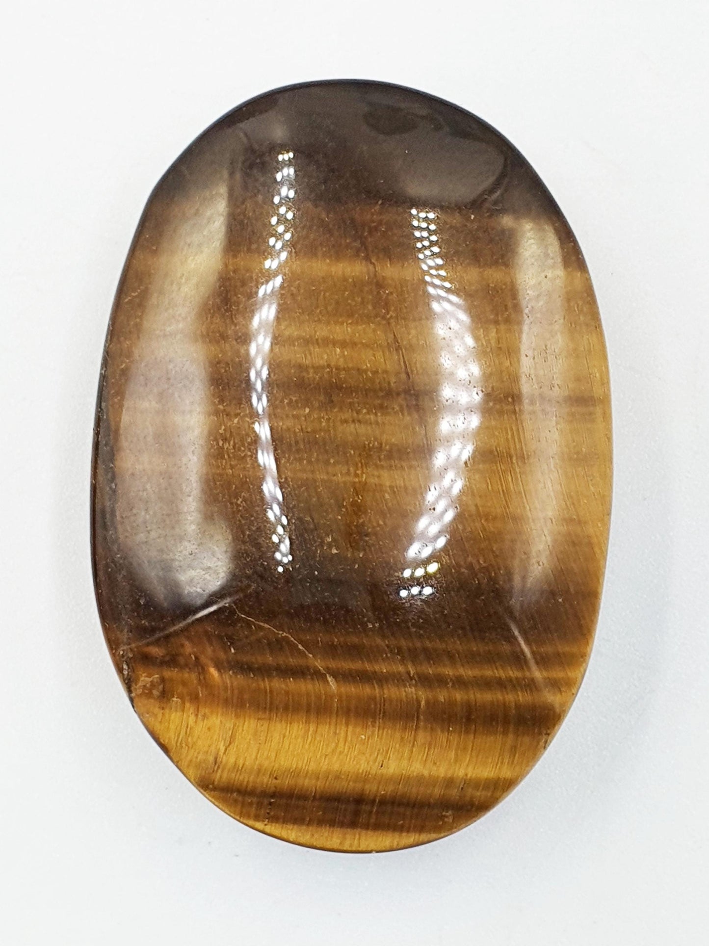High Grade Flashy Yellow Tigers Eye Palm Stone - Protection & Courage Crystal - 55g