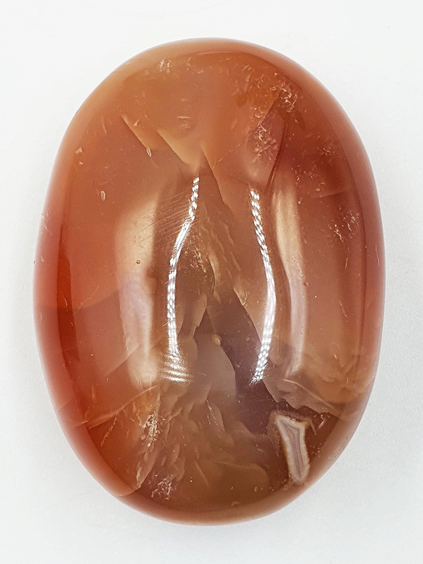 Carnelian Palm Stone - Vitality & Creative Healing Crystal - 80g