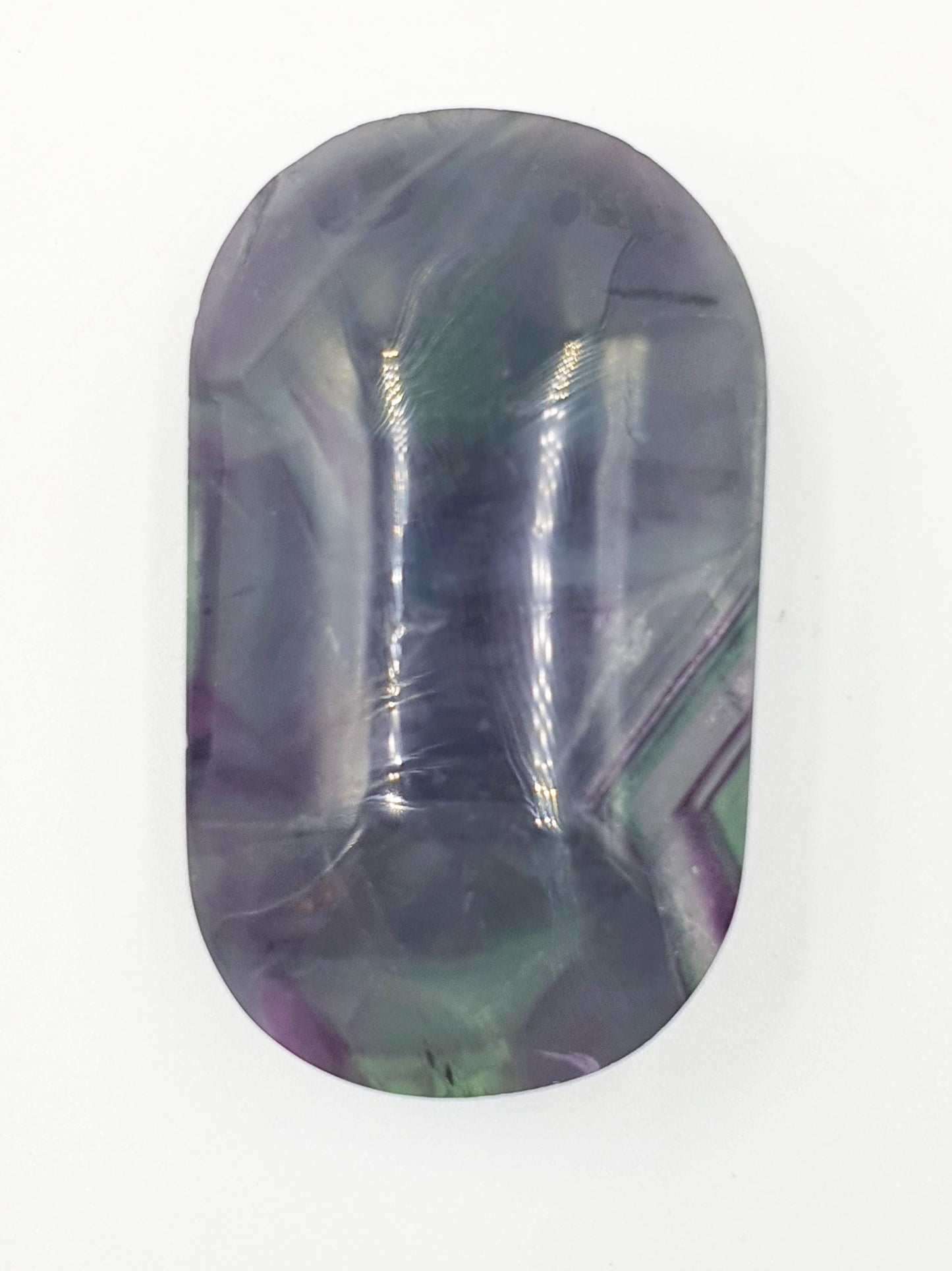 Fluorite Palm Stone with rainbows - Focus and Clarity Healing Crystal - 155g