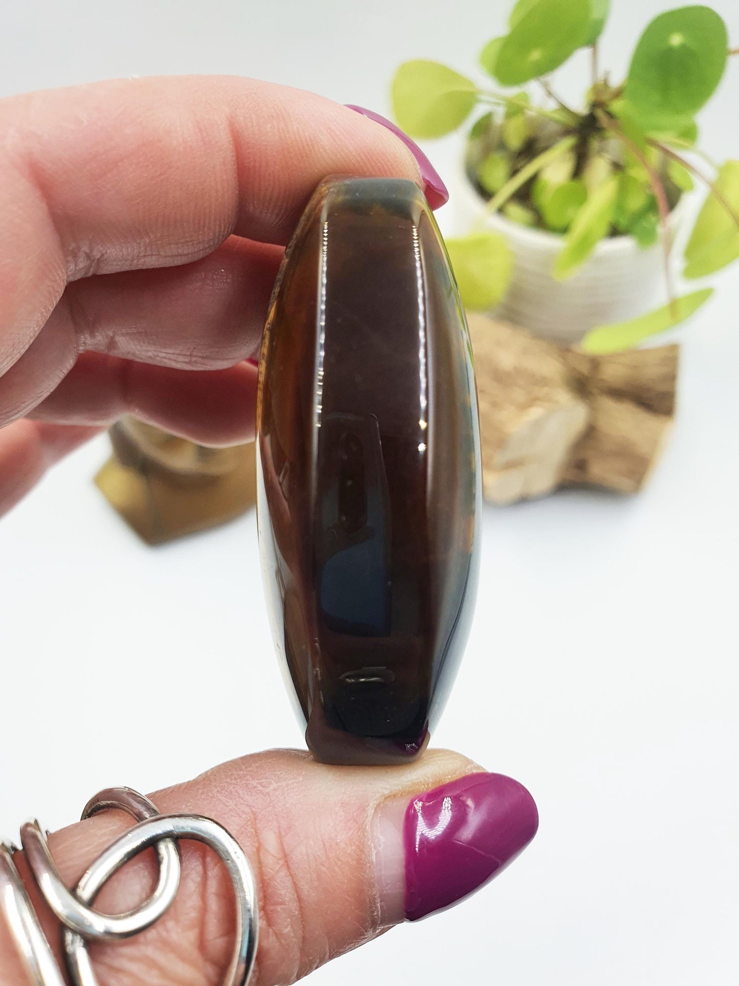 Blue Tiger's Eye Palm Stone - Protection & Intuition Healing Crystal, 80g