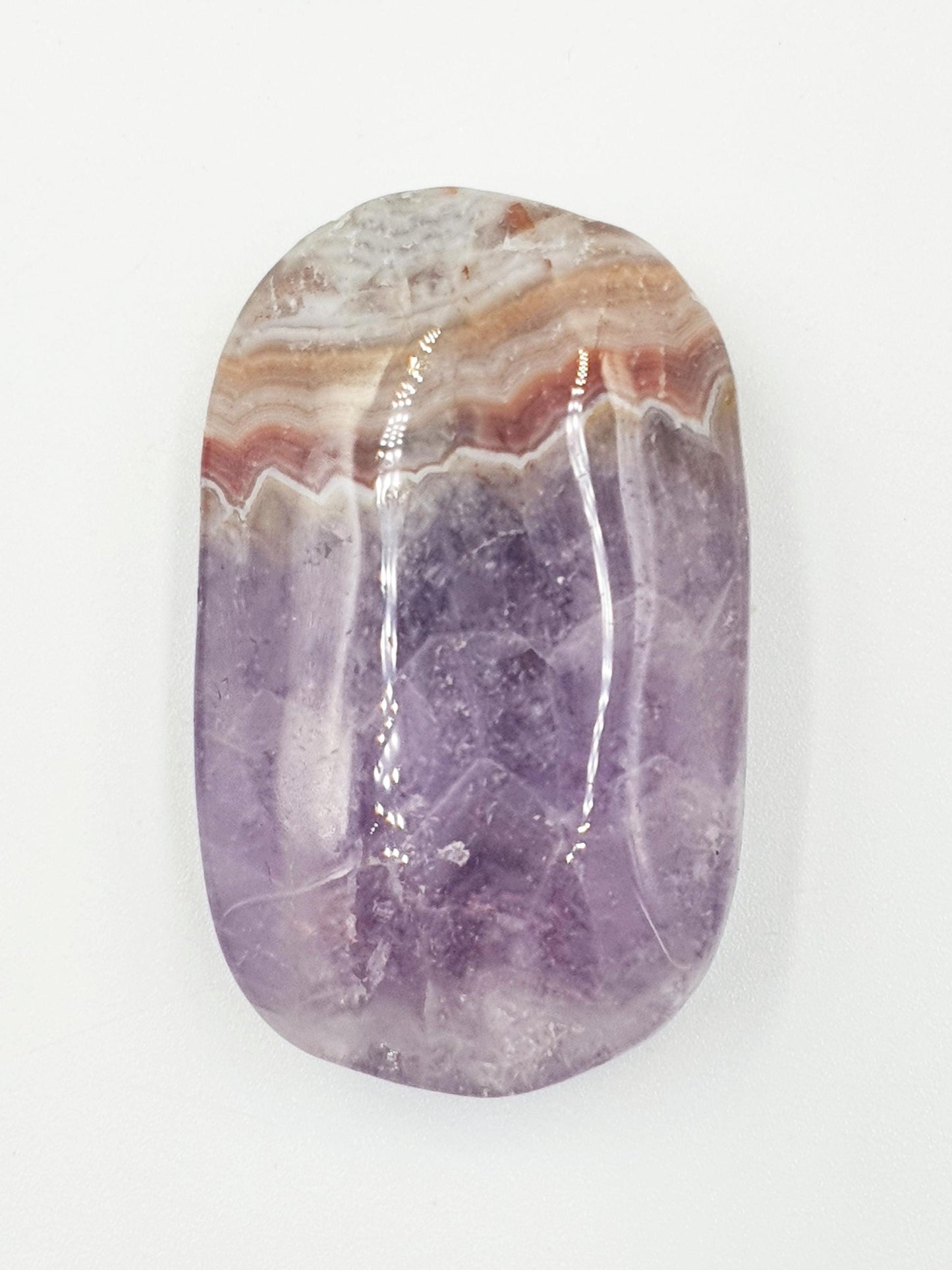 Amethyst Agate Palm Stone - Calming & Balancing Healing Crystal - 35g