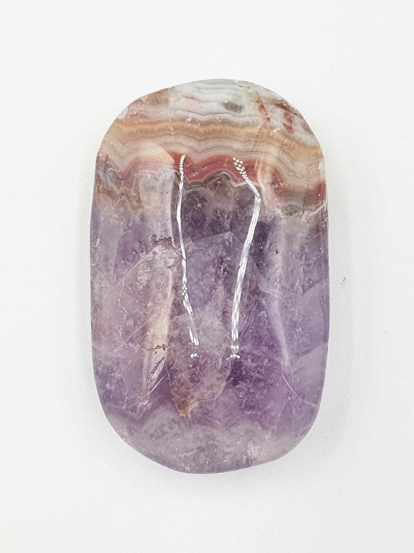 Amethyst Agate Palm Stone - Calming & Balancing Healing Crystal - 35g