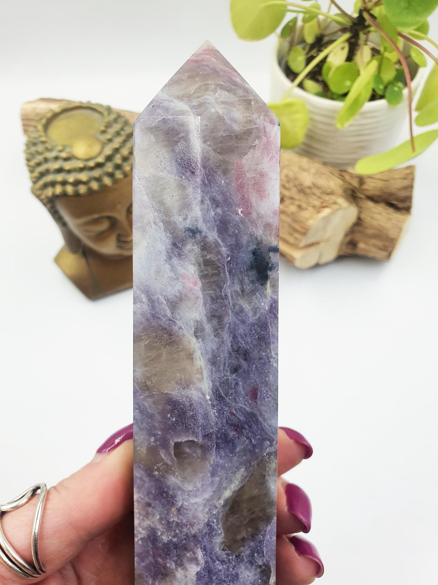 Huge Unicorn Stone (Pegmatite) Tower - Calming & Nurturing Crystal Obelisk - 27cm