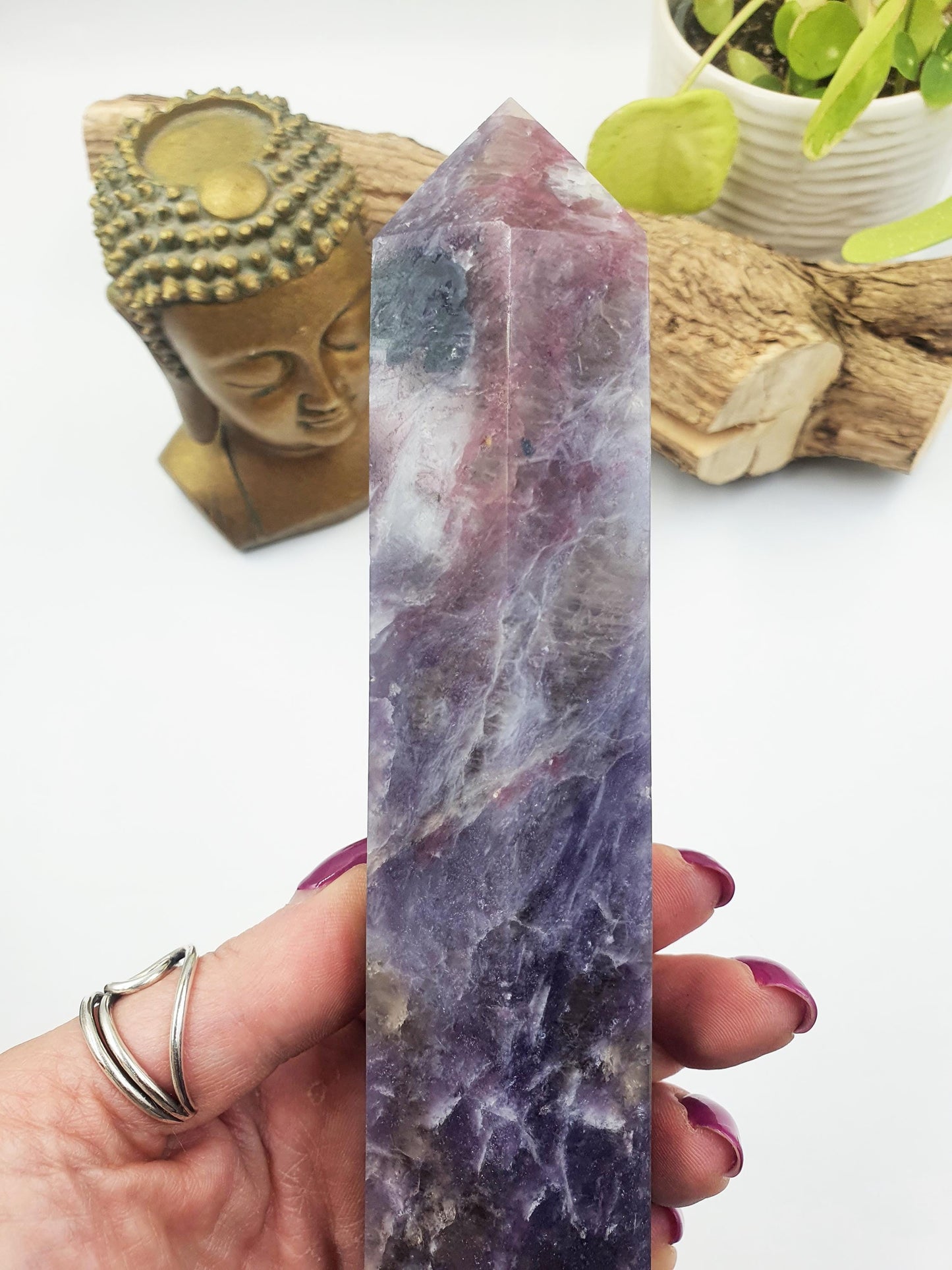 Huge Unicorn Stone (Pegmatite) Tower - Calming & Nurturing Crystal Obelisk - 27cm