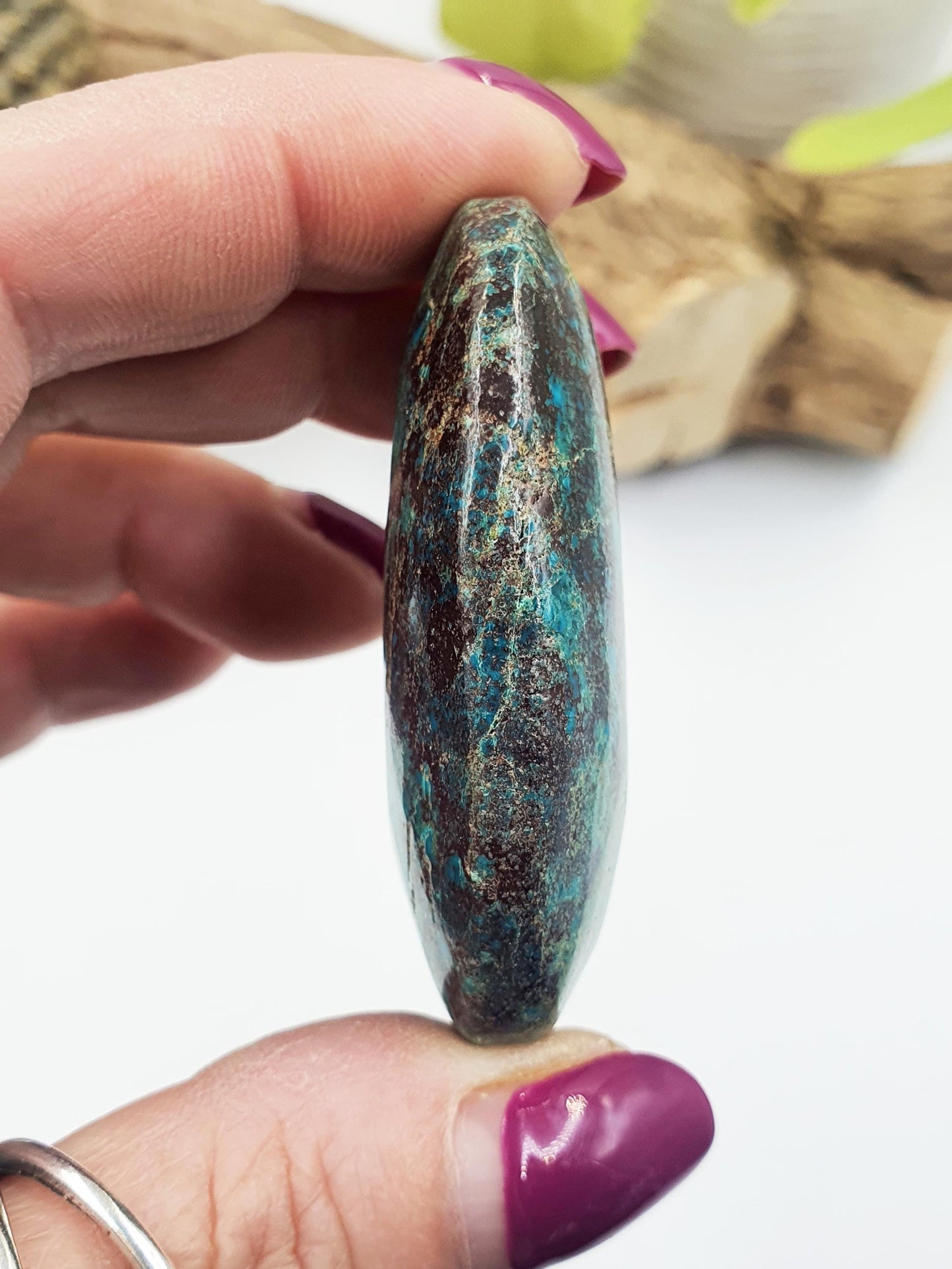 Phoenix Turquoise Palm Stone: Reiki and Meditation Crystal, 45g