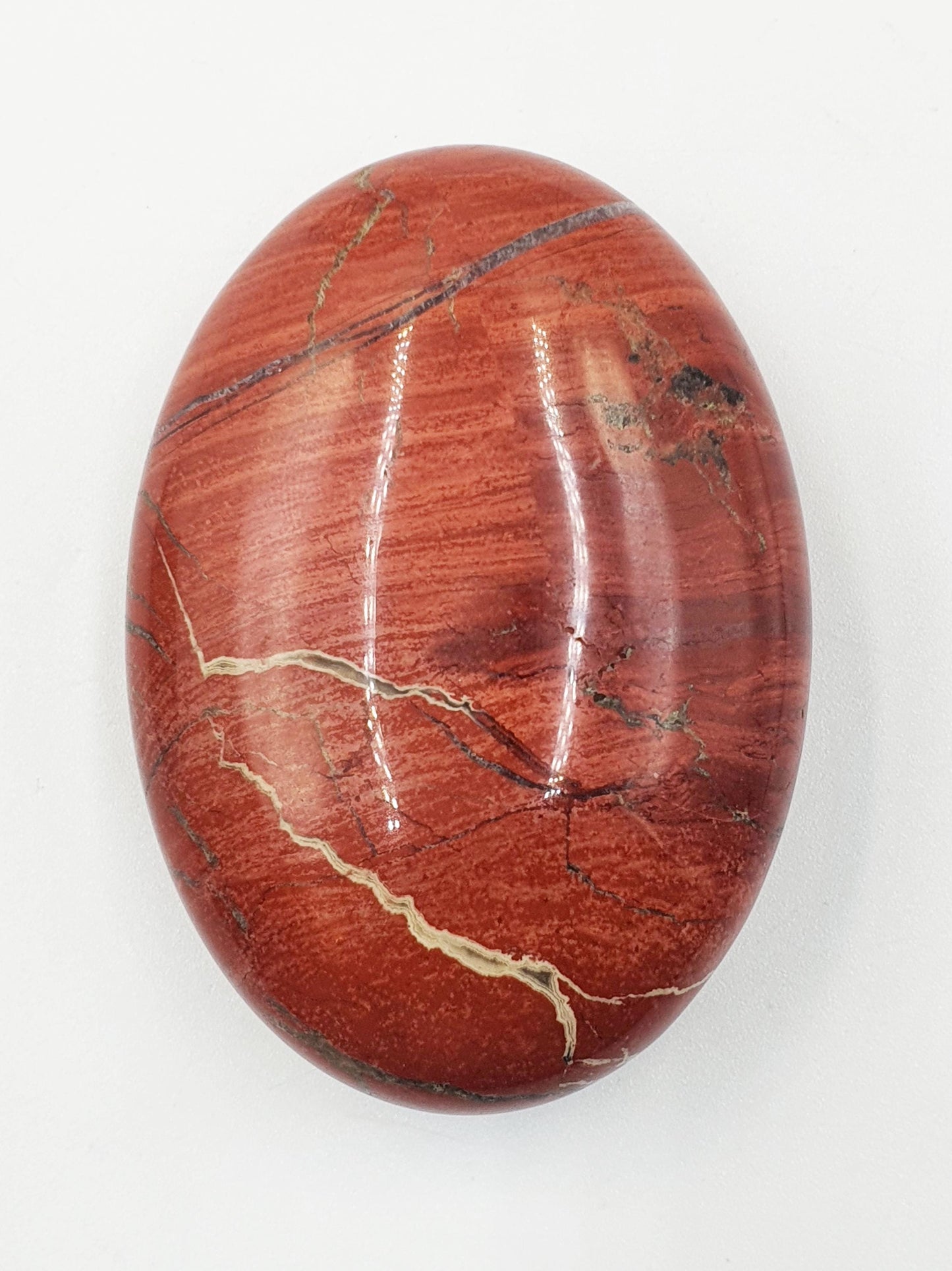 Red Jasper Palm Stone - Grounding & Strength Root Chakra Crystal - 115g