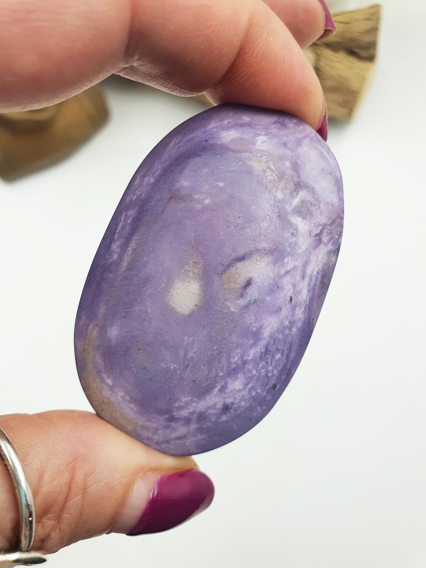 Charoite Palm Stone - Transformation & Intuition Healing Crystal, 50g