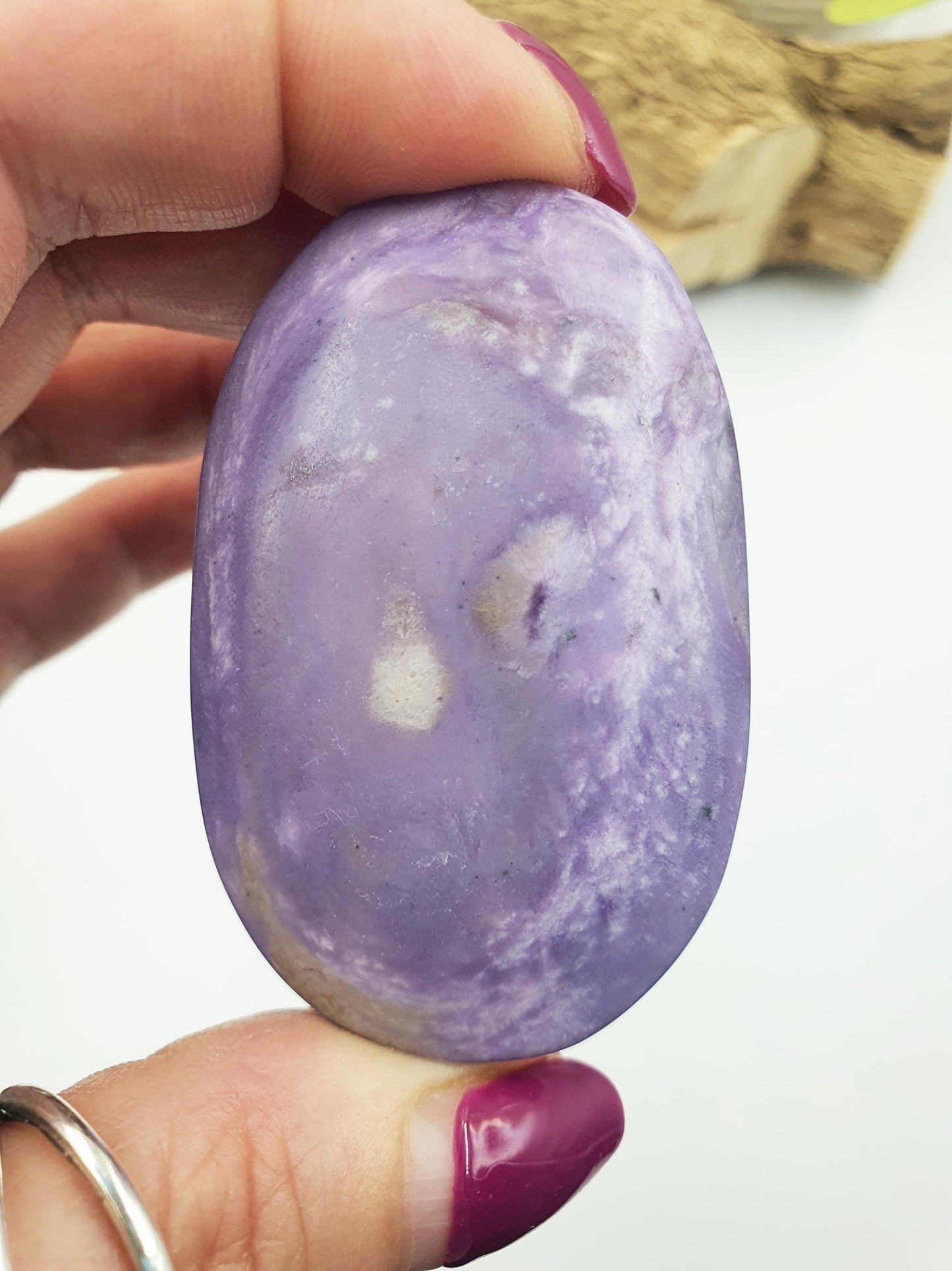 Charoite Palm Stone - Transformation & Intuition Healing Crystal, 50g