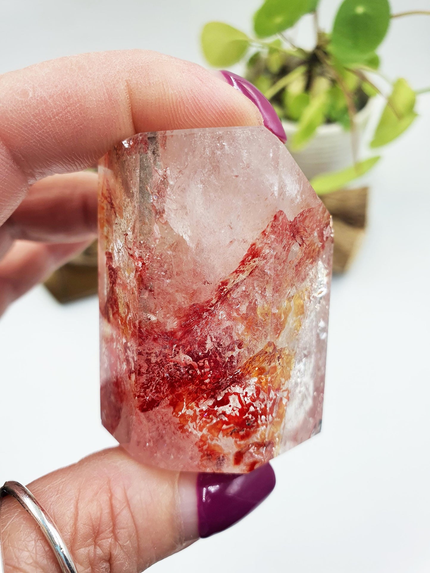 Madagascan Fire Quartz (Hematoid) Freeform with rainbows, 140g