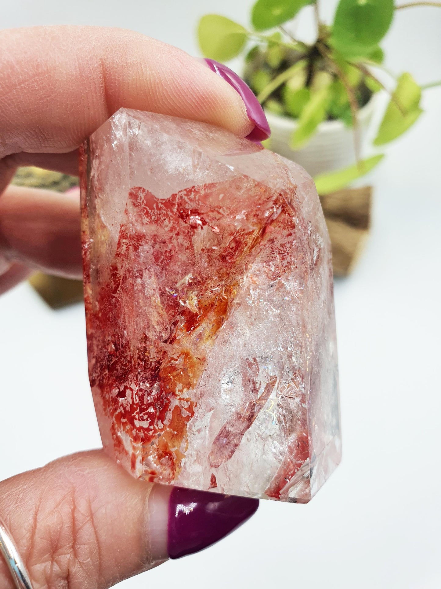 Madagascan Fire Quartz (Hematoid) Freeform with rainbows, 140g