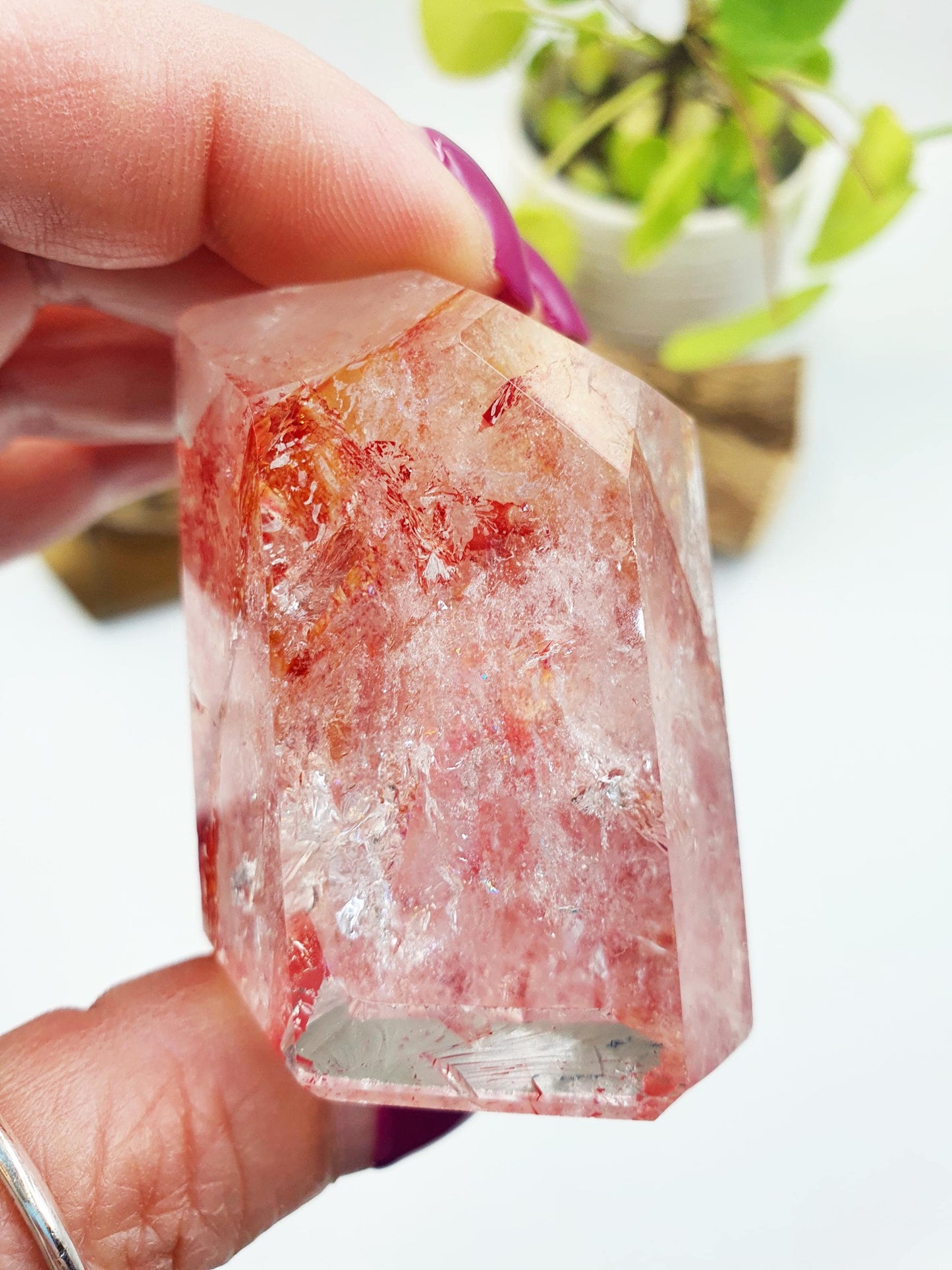 Madagascan Fire Quartz (Hematoid) Freeform with rainbows, 140g