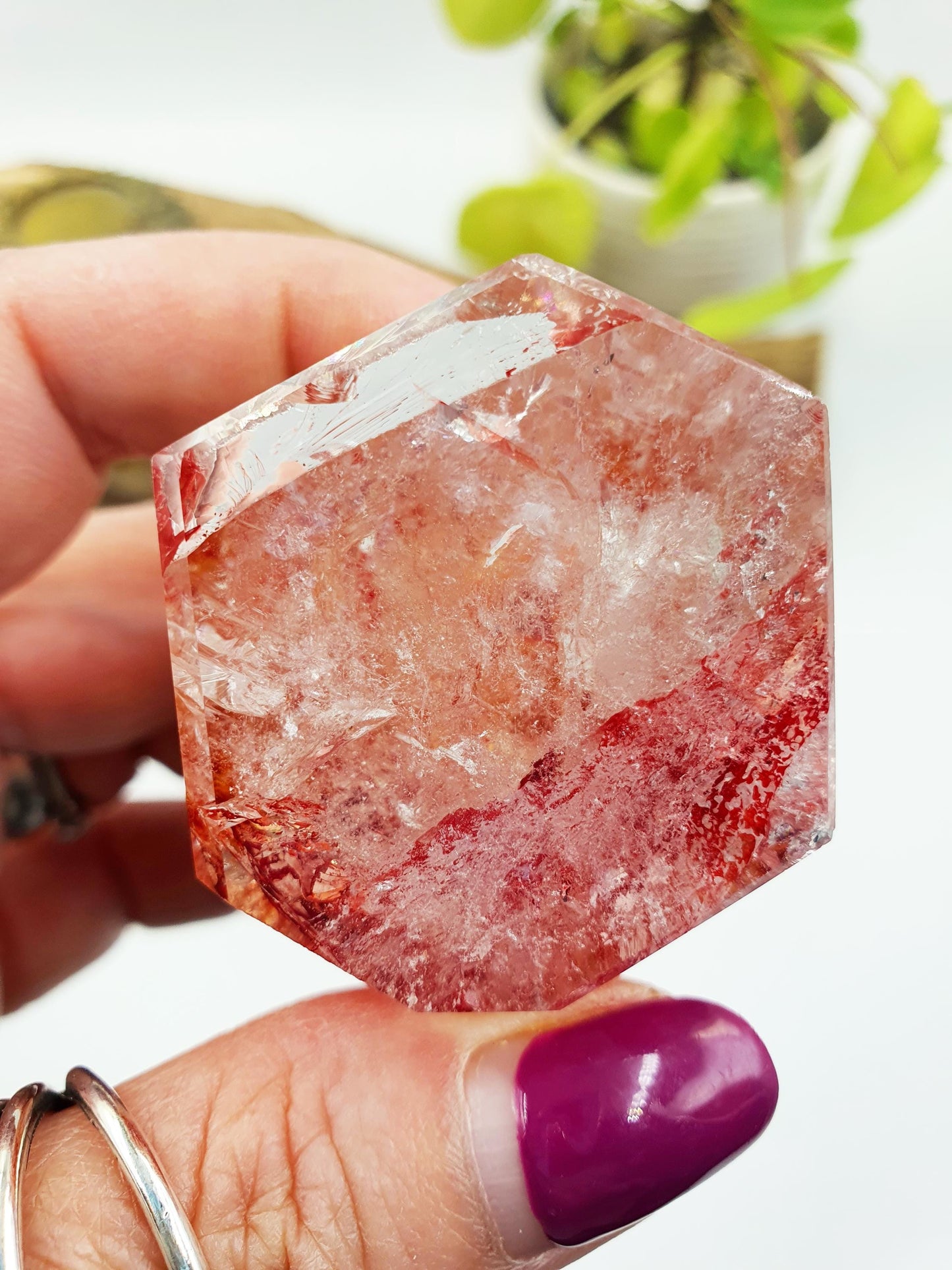 Madagascan Fire Quartz (Hematoid) Freeform with rainbows, 140g