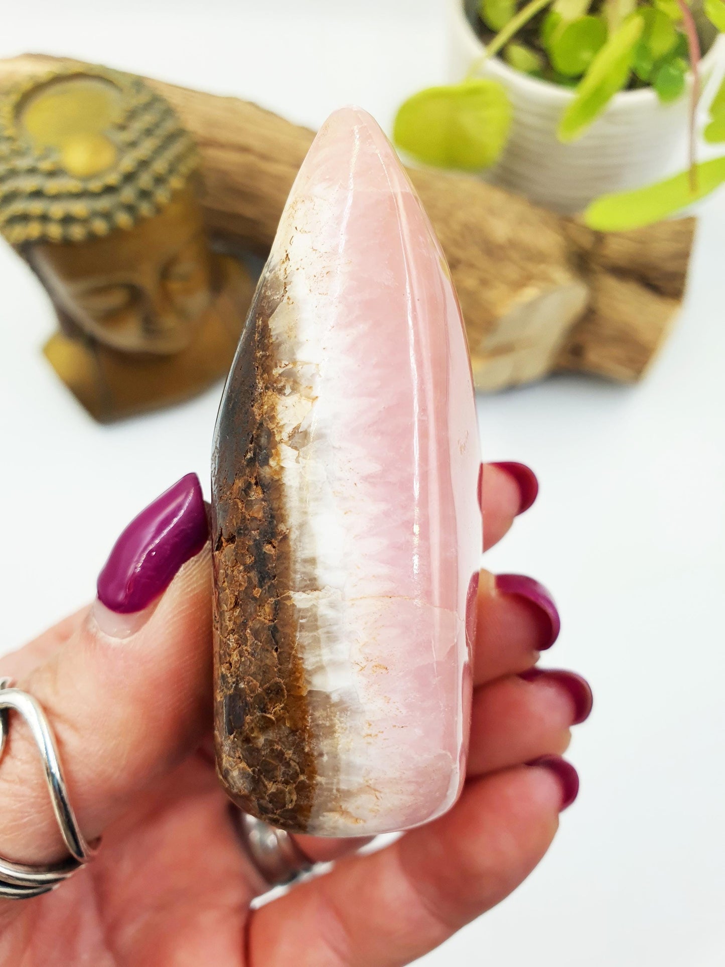 Pink Aragonite Freeform - Calming & Heart Healing Crystal, 165g