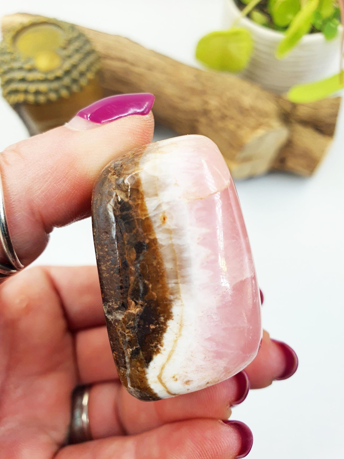Pink Aragonite Freeform - Calming & Heart Healing Crystal, 165g