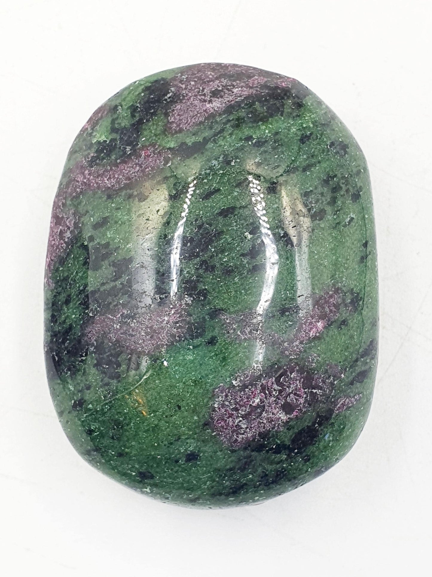 Ruby in Zoisite Palm Stone - Heart Chakra & Vitality Healing Crystal - 95g