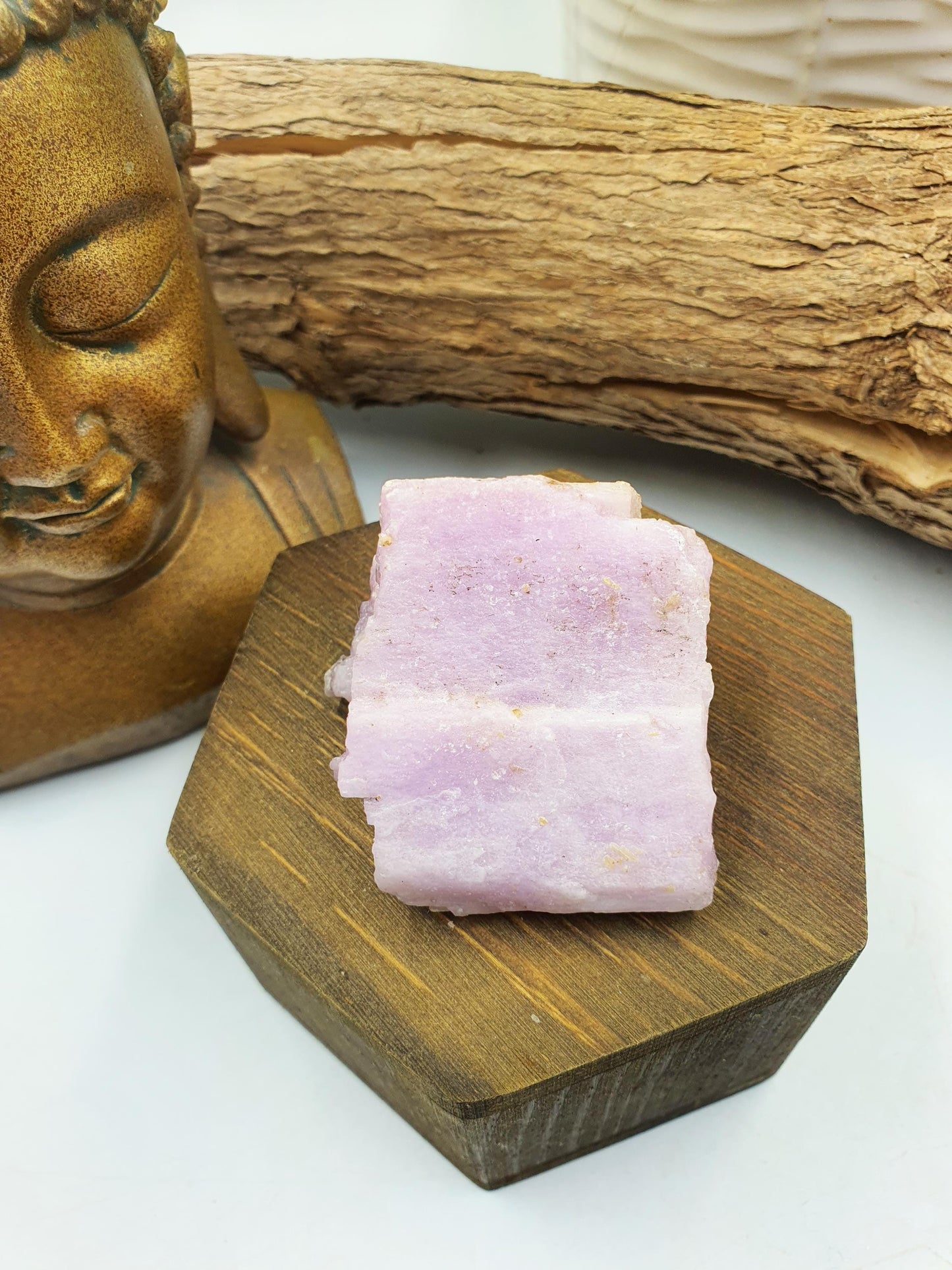 Raw Kunzite Specimen - Natural Heart Chakra & Emotional Healing Crystal - 120g