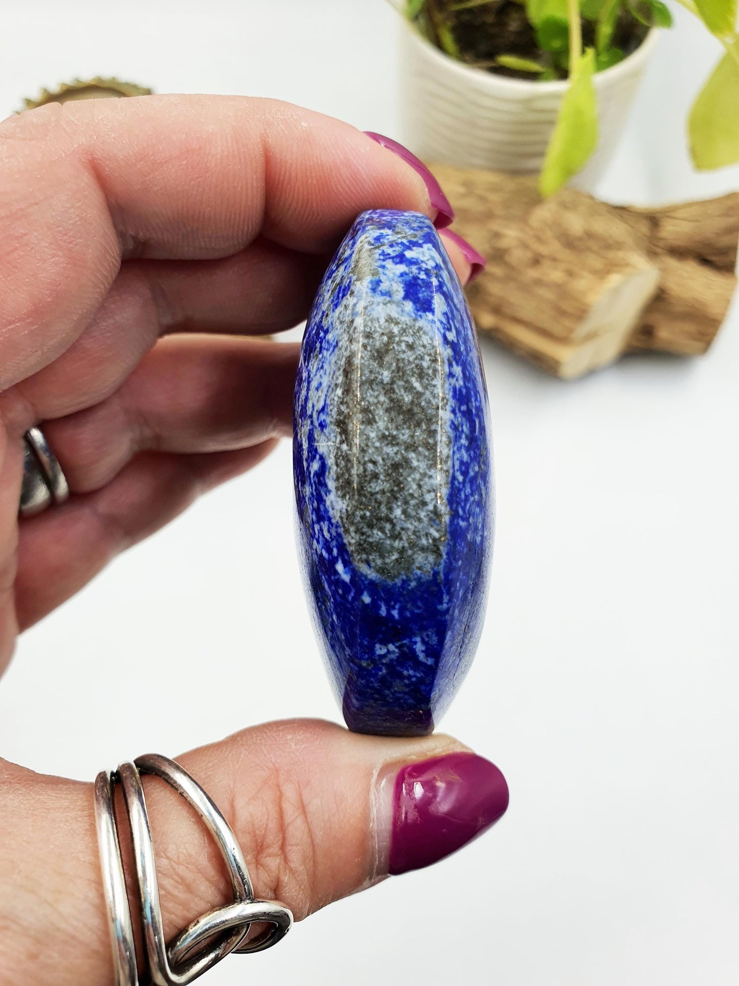 Lapis Lazuli Palm Stone - Wisdom & Truth Third Eye Chakra Crystal - 120g